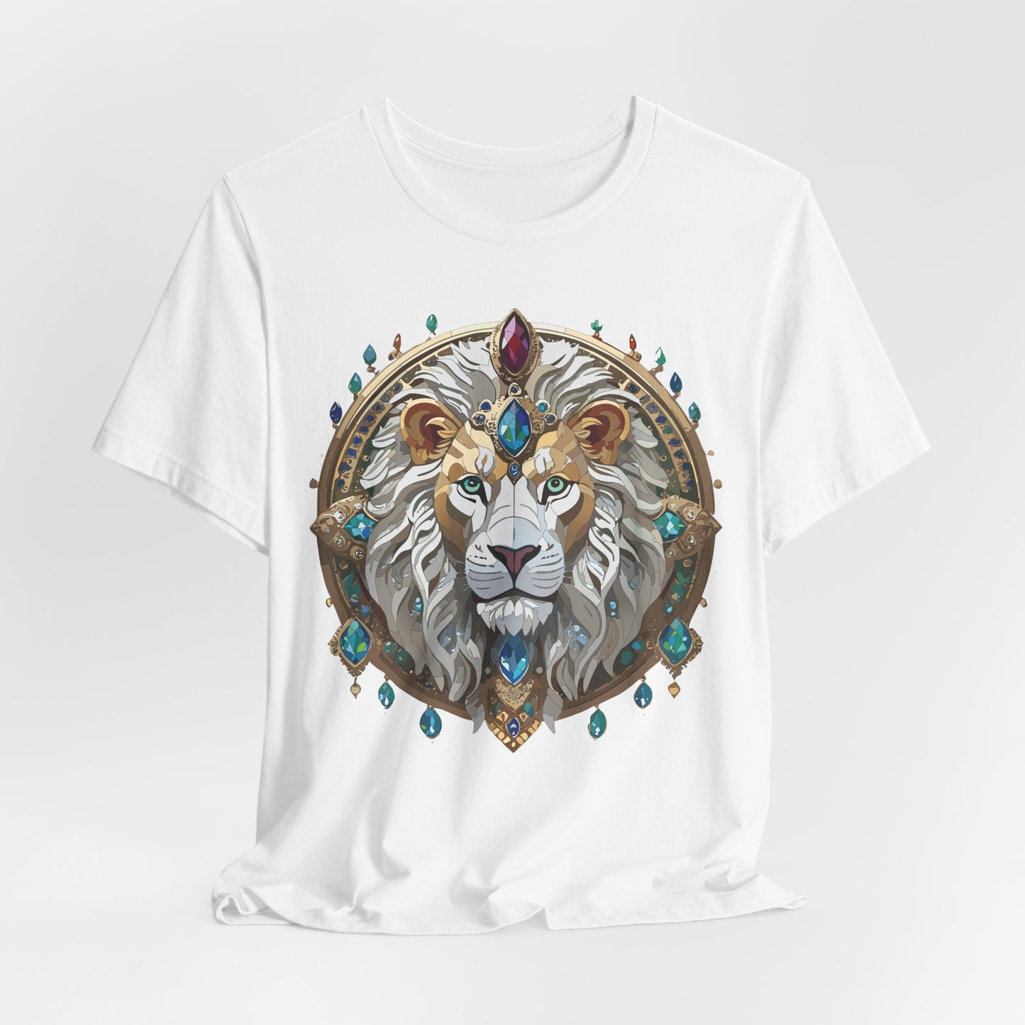 Animal Shirt, Shirt with Animal, Tee Shirt with Gold Animal Medal, Shirt with Antique Animal Medallion
