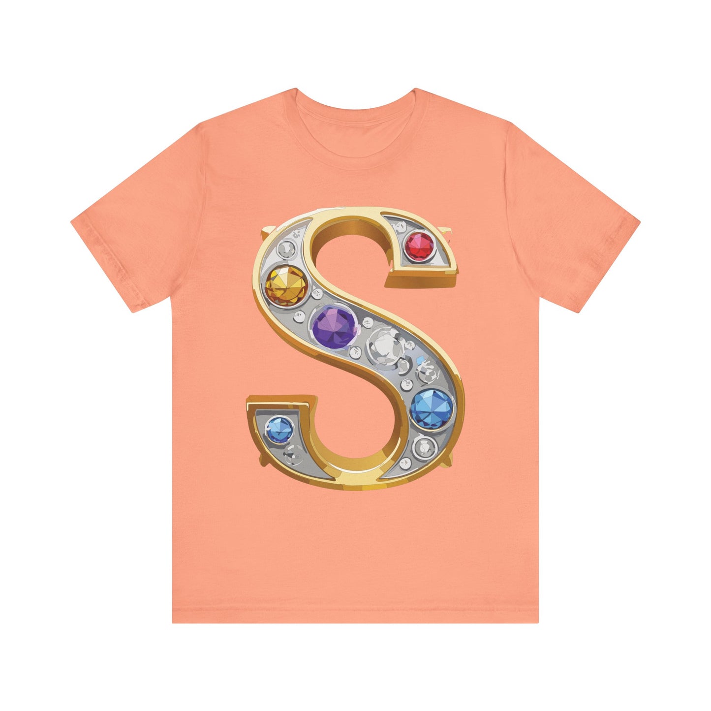 Letter Shirt, Shirt with Letters, Tee Shirt with Gold Letter, Shirt with Antique Letters