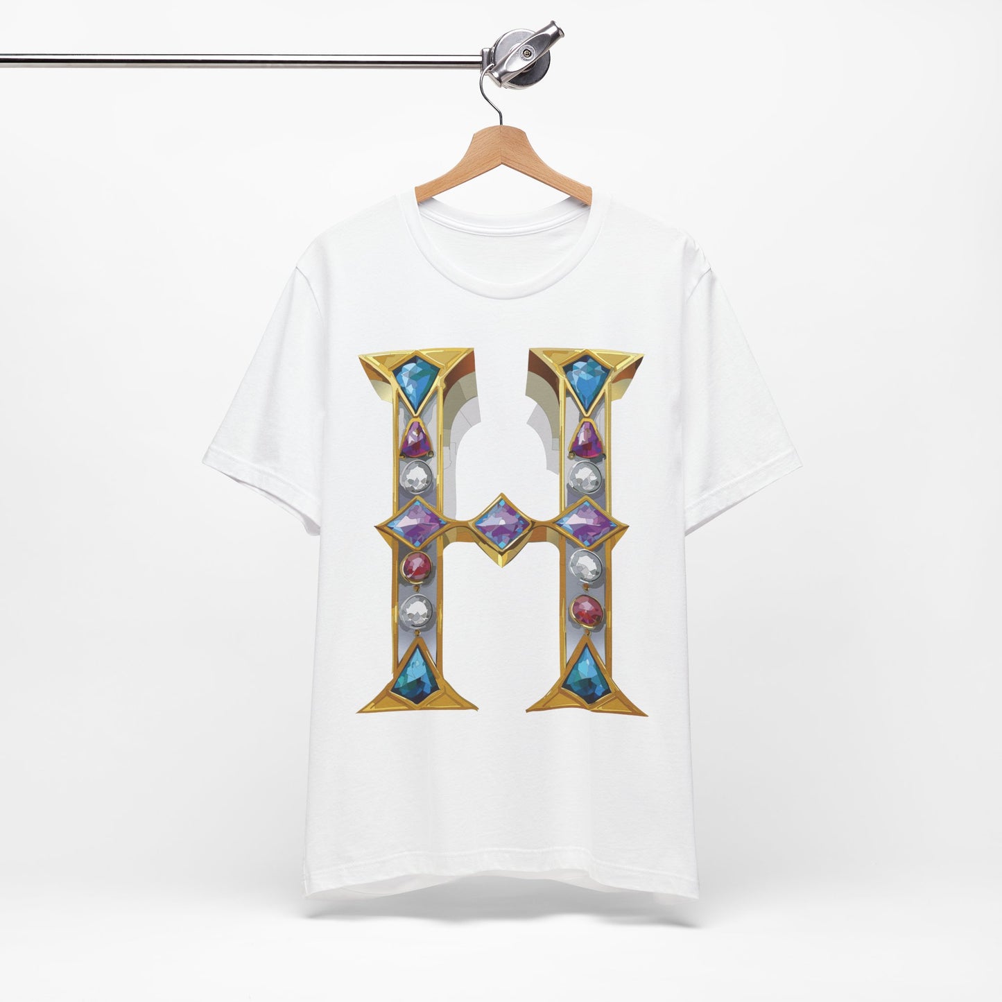 Letter Shirt, Shirt with Letters, Tee Shirt with Gold Letter, Shirt with Antique Letters