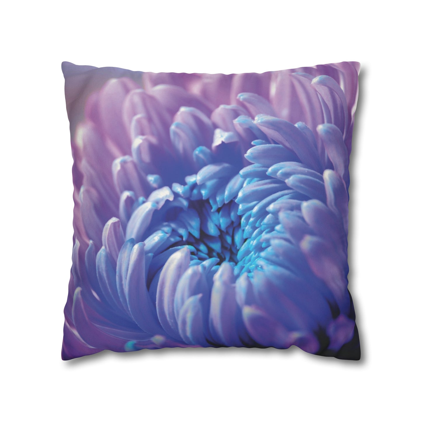 Floral Faux Suede Square Pillowcase