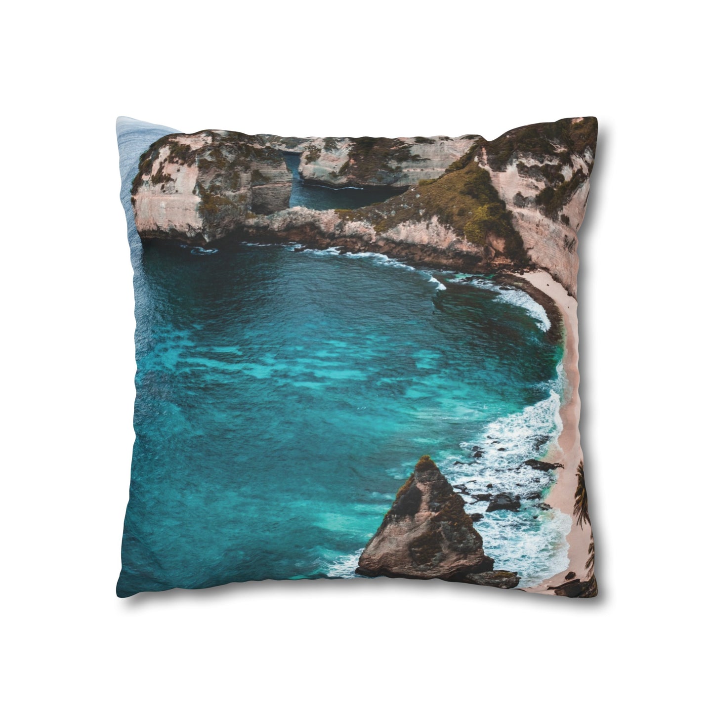 Beach Faux Suede Square Pillowcase