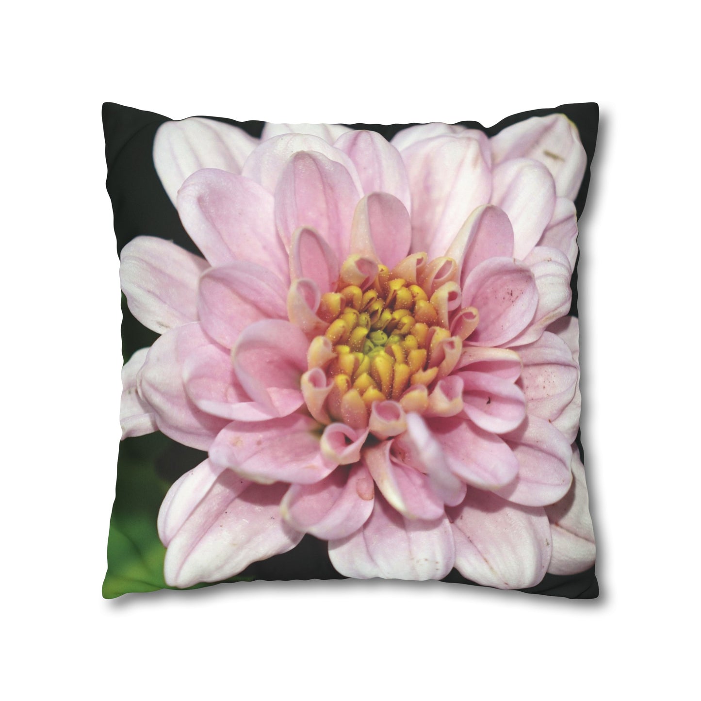 Floral Faux Suede Square Pillowcase