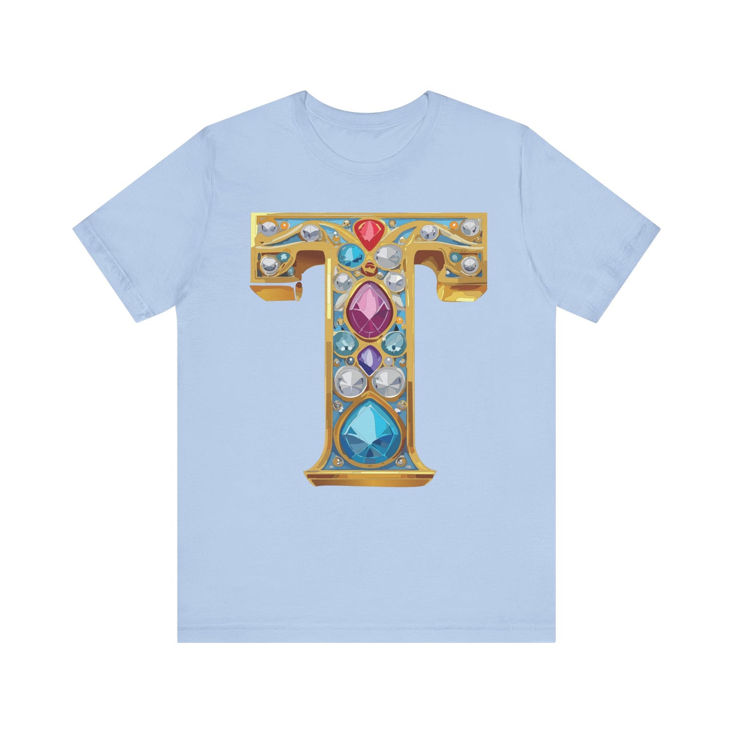 Letter Shirt, Shirt with Letters, Tee Shirt with Gold Letter, Shirt with Antique Letters