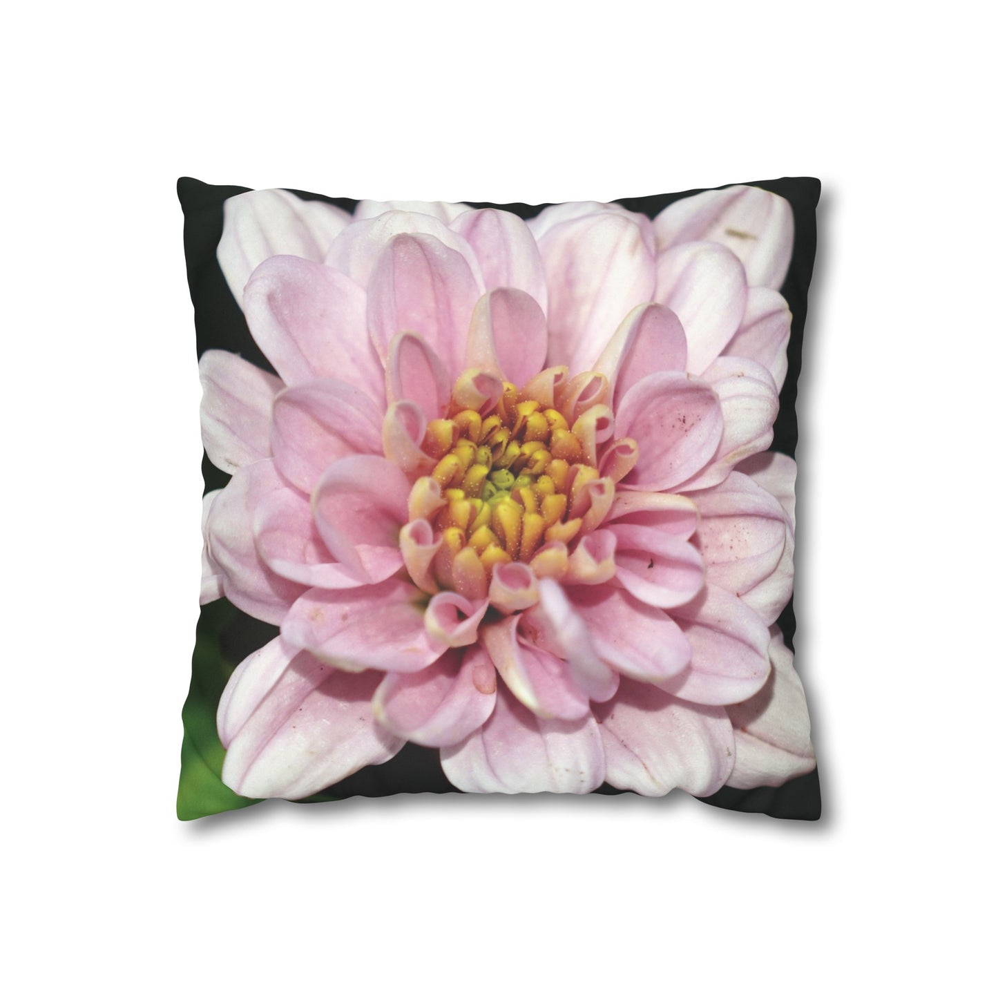 Floral Faux Suede Square Pillowcase