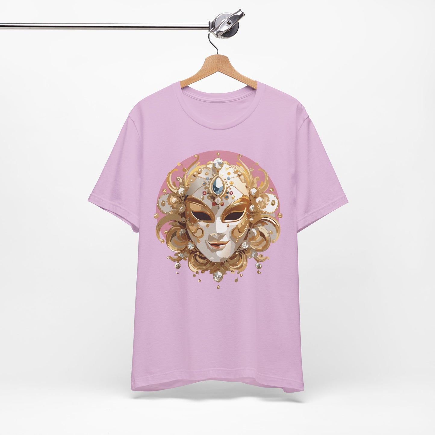 Mask Shirt, Shirt with Mask, Tee Shirt with Gold Face