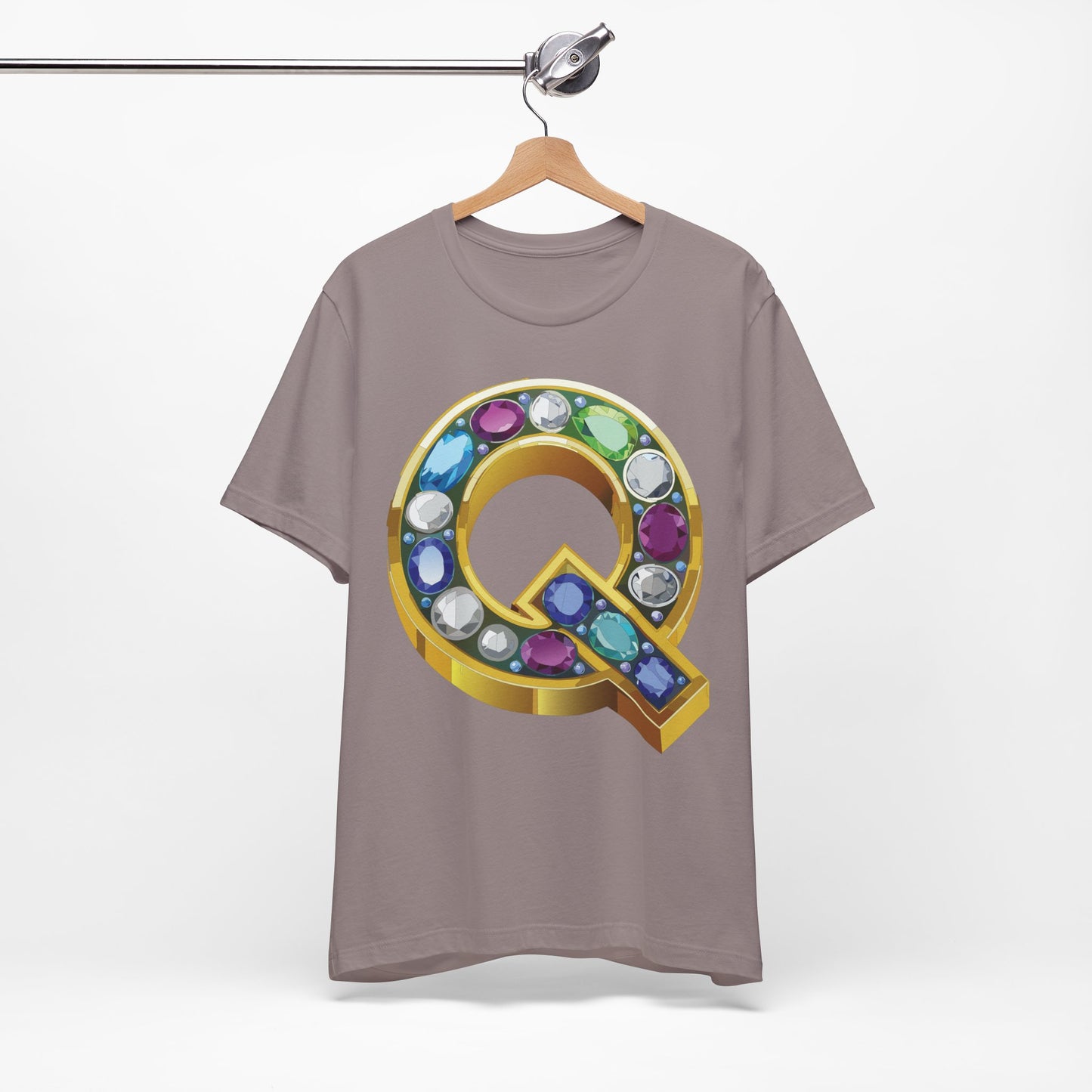 Letter Shirt, Shirt with Letters, Tee Shirt with Gold Letter, Shirt with Antique Letters