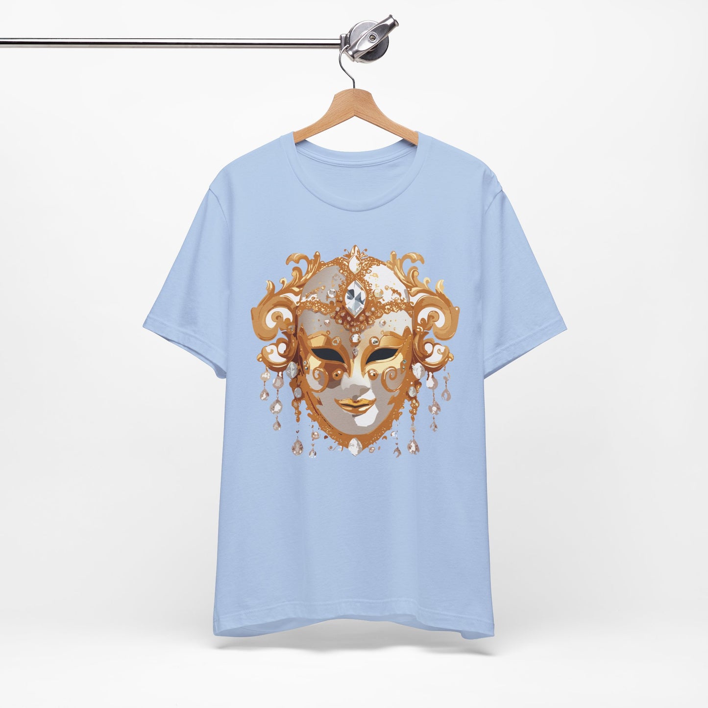 Mask Shirt, Shirt with Mask, Tee Shirt with Gold Face