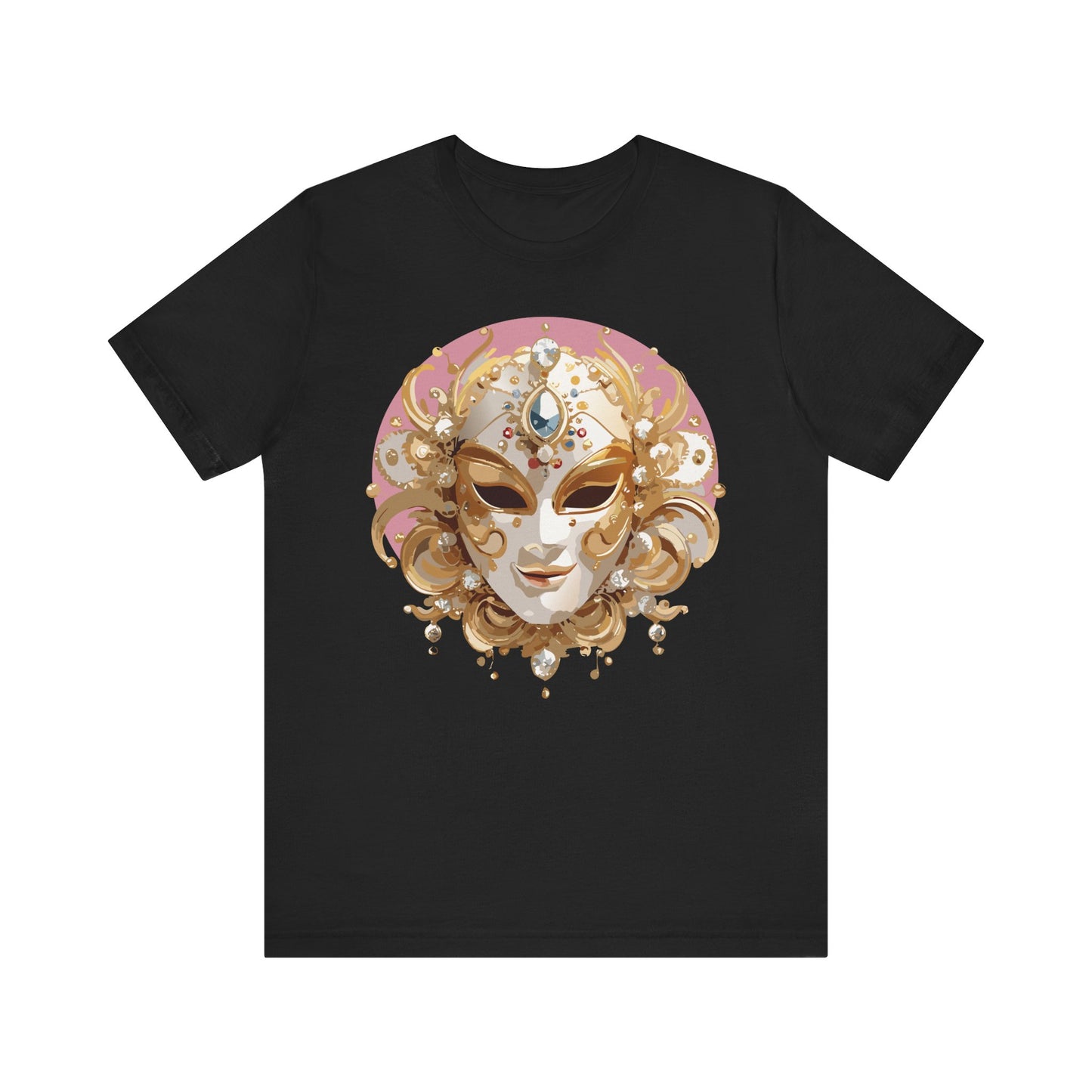 Mask Shirt, Shirt with Mask, Tee Shirt with Gold Face