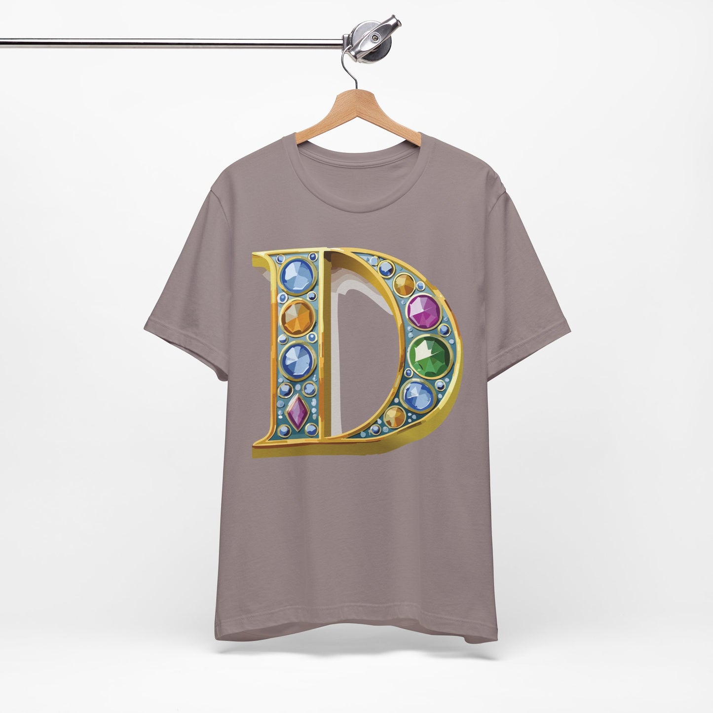 Letter Shirt, Shirt with Letters, Tee Shirt with Gold Letter, Shirt with Antique Letters