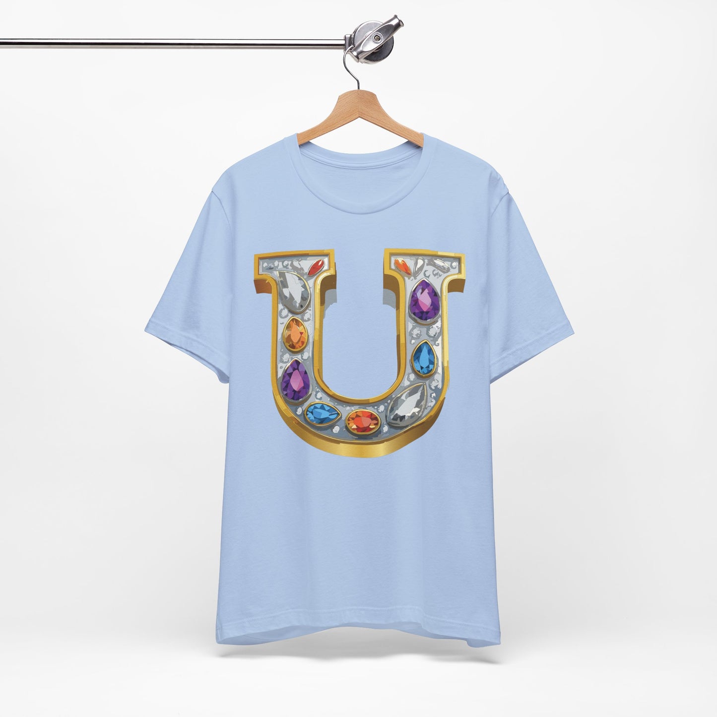 Letter Shirt, Shirt with Letters, Tee Shirt with Gold Letter, Shirt with Antique Letters