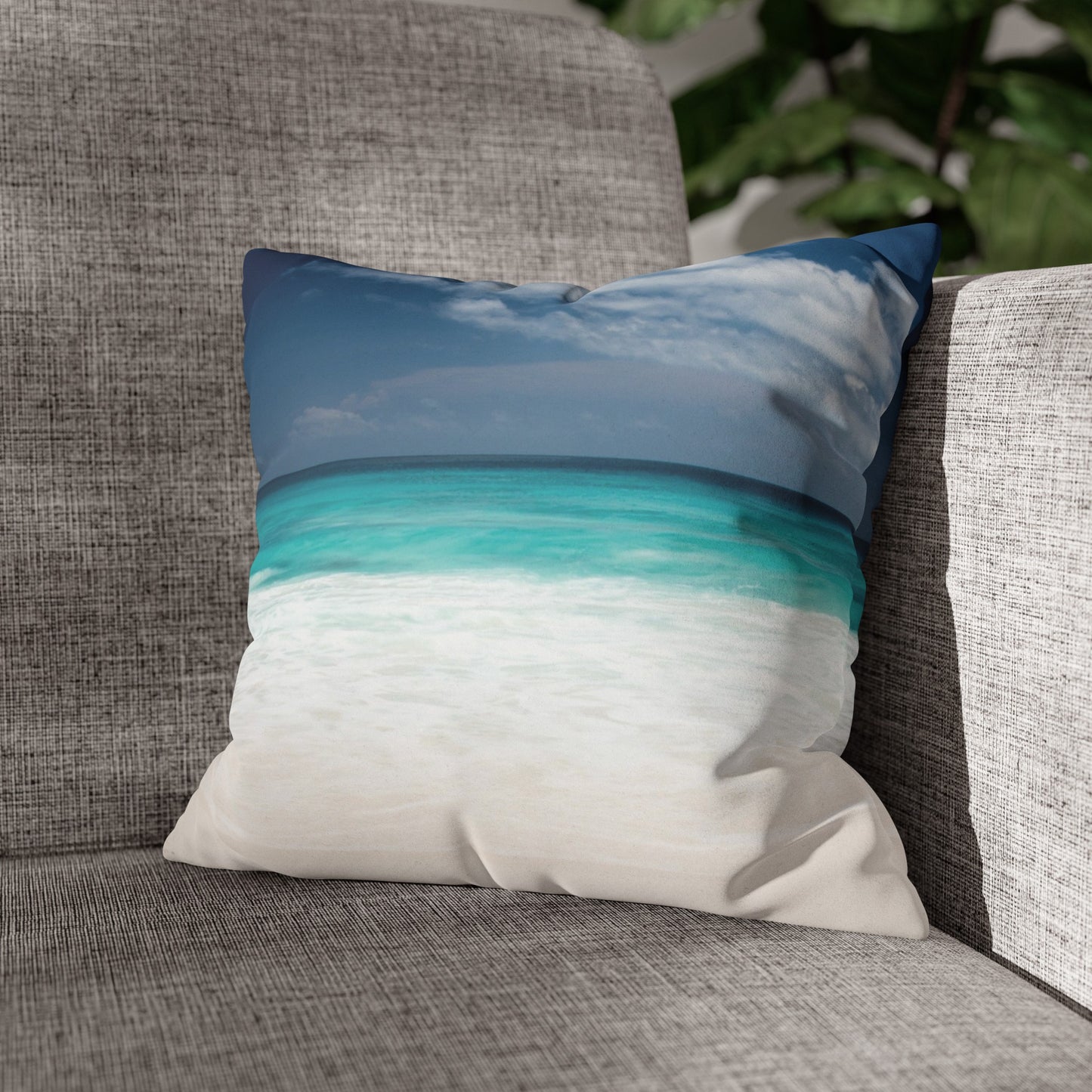 Beach Faux Suede Square Pillowcase