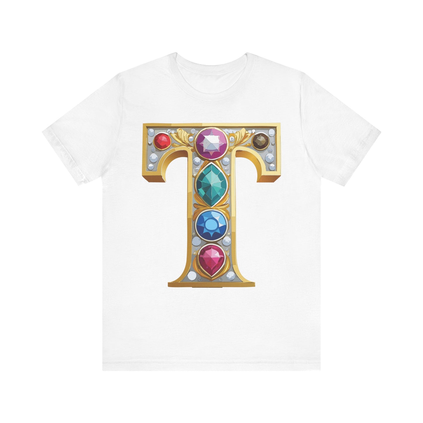 Letter Shirt, Shirt with Letters, Tee Shirt with Gold Letter, Shirt with Antique Letters