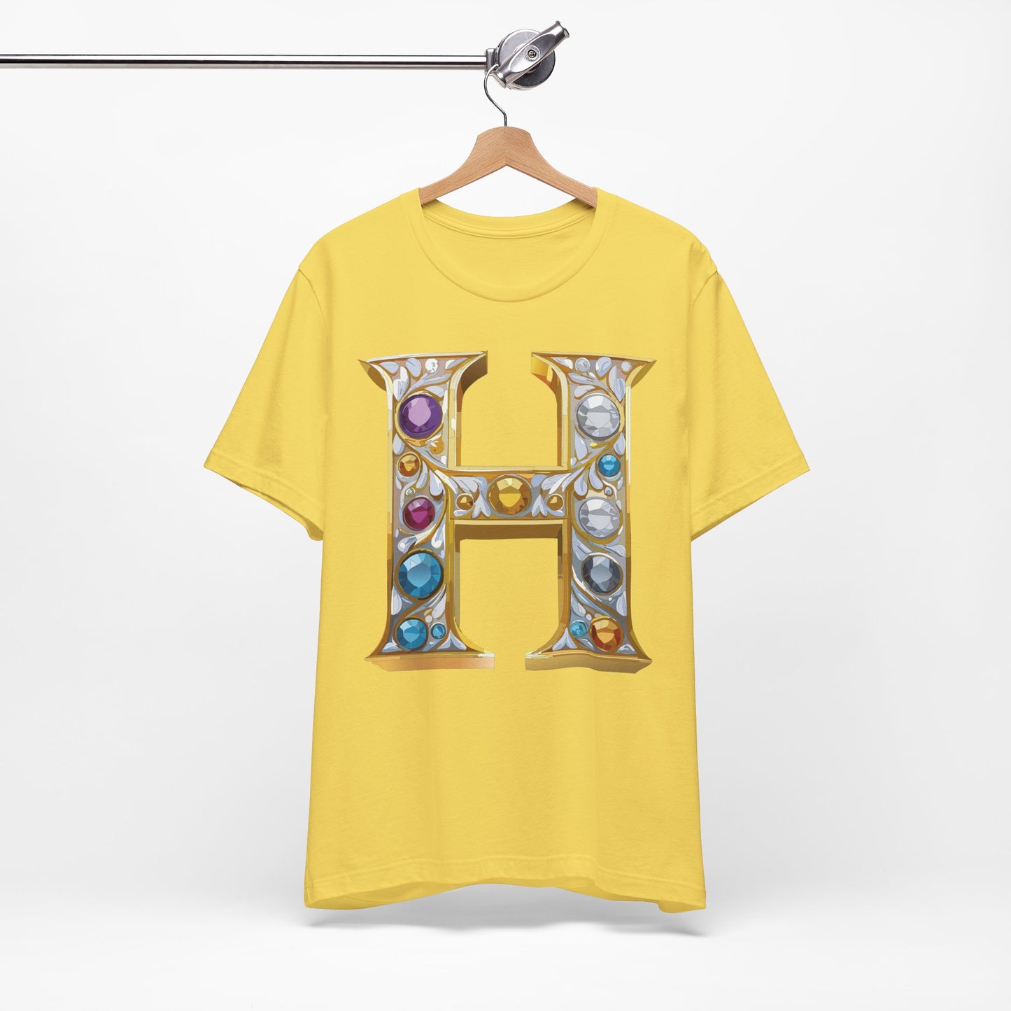 Letter Shirt, Shirt with Letters, Tee Shirt with Gold Letter, Shirt with Antique Letters