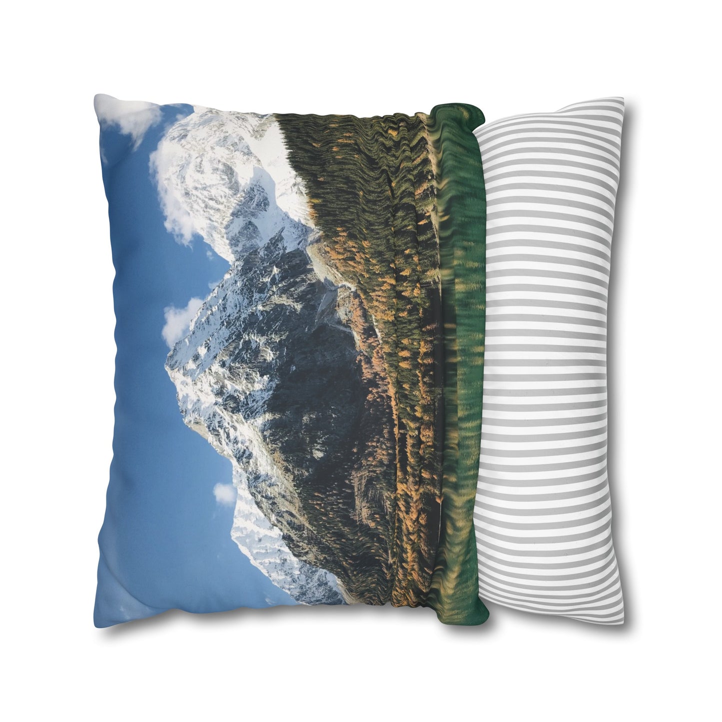 Faux Suede Square Pillowcase with Landscape