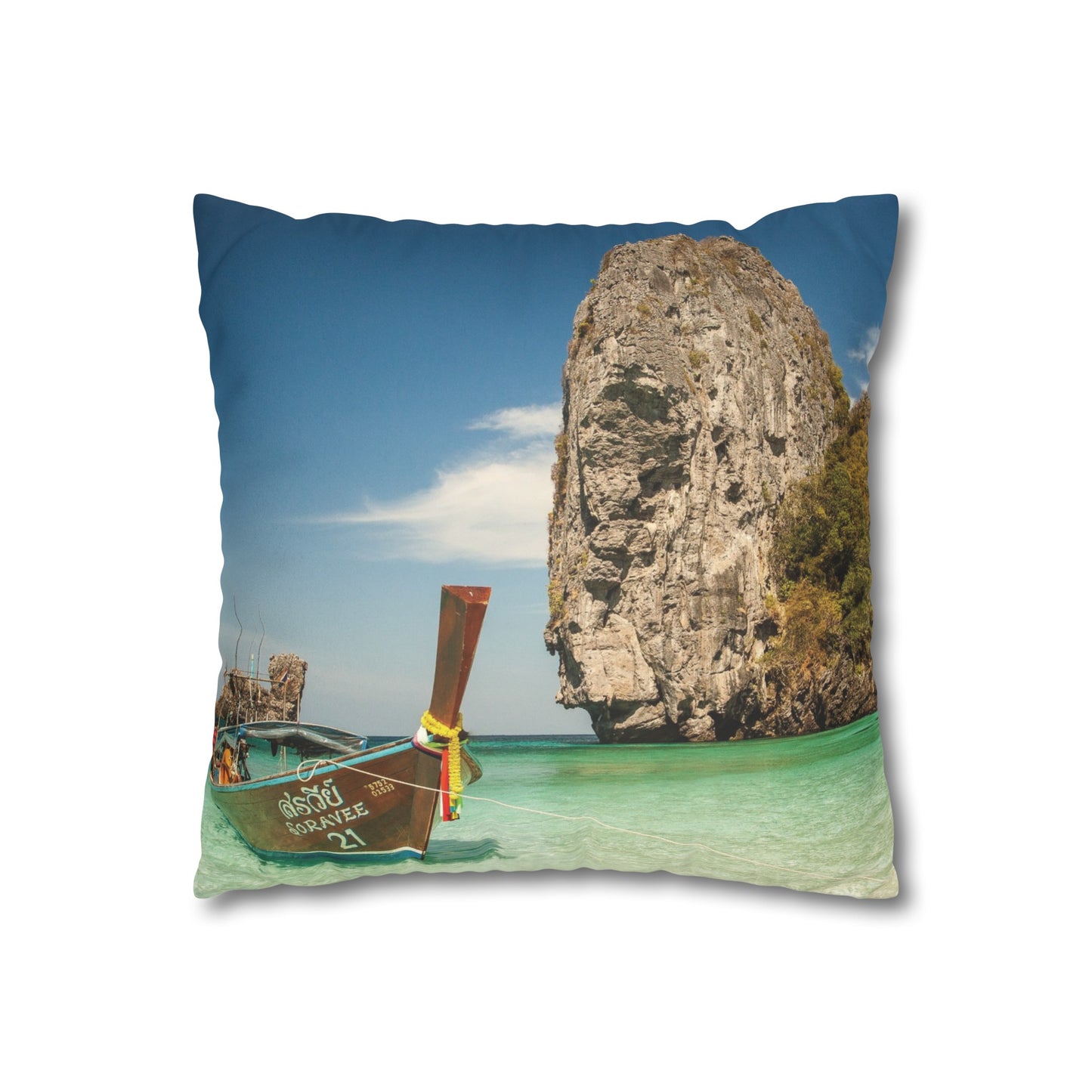 Beach Faux Suede Square Pillowcase