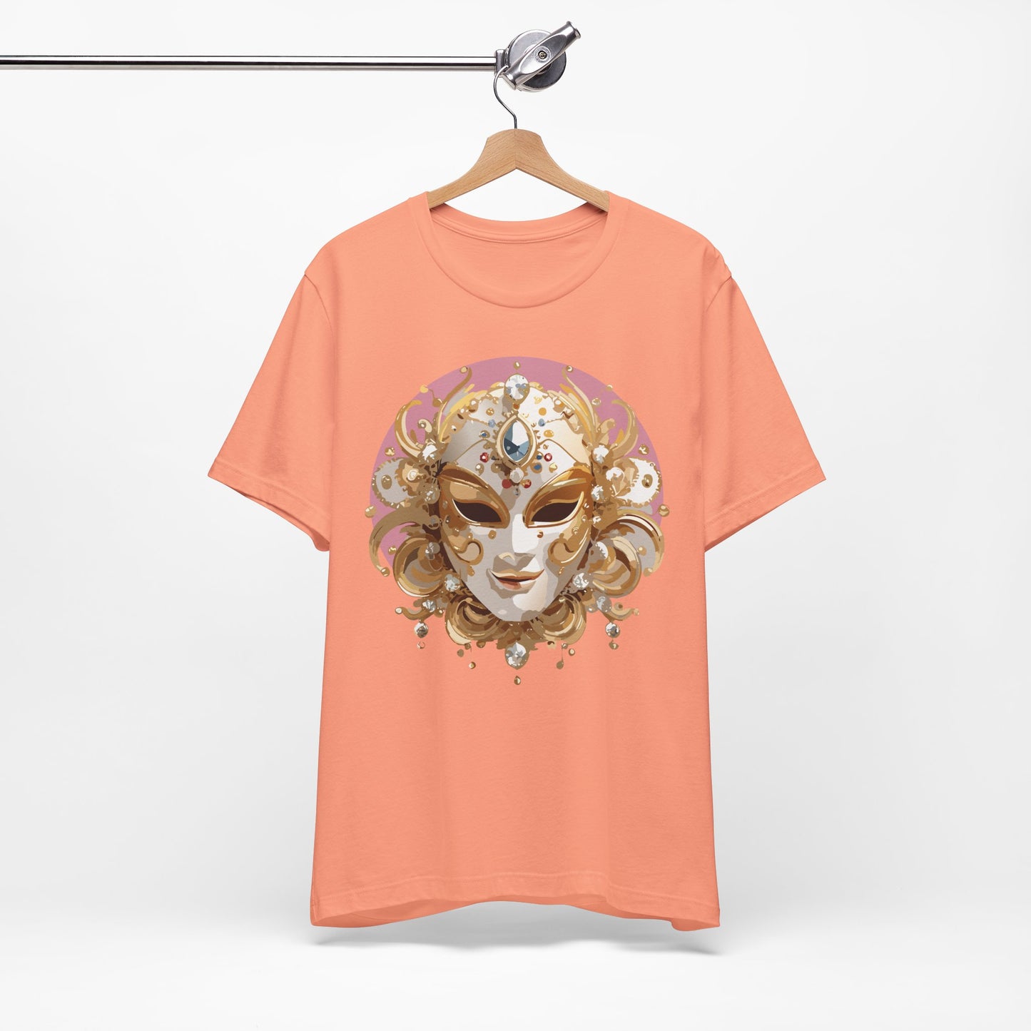 Mask Shirt, Shirt with Mask, Tee Shirt with Gold Face