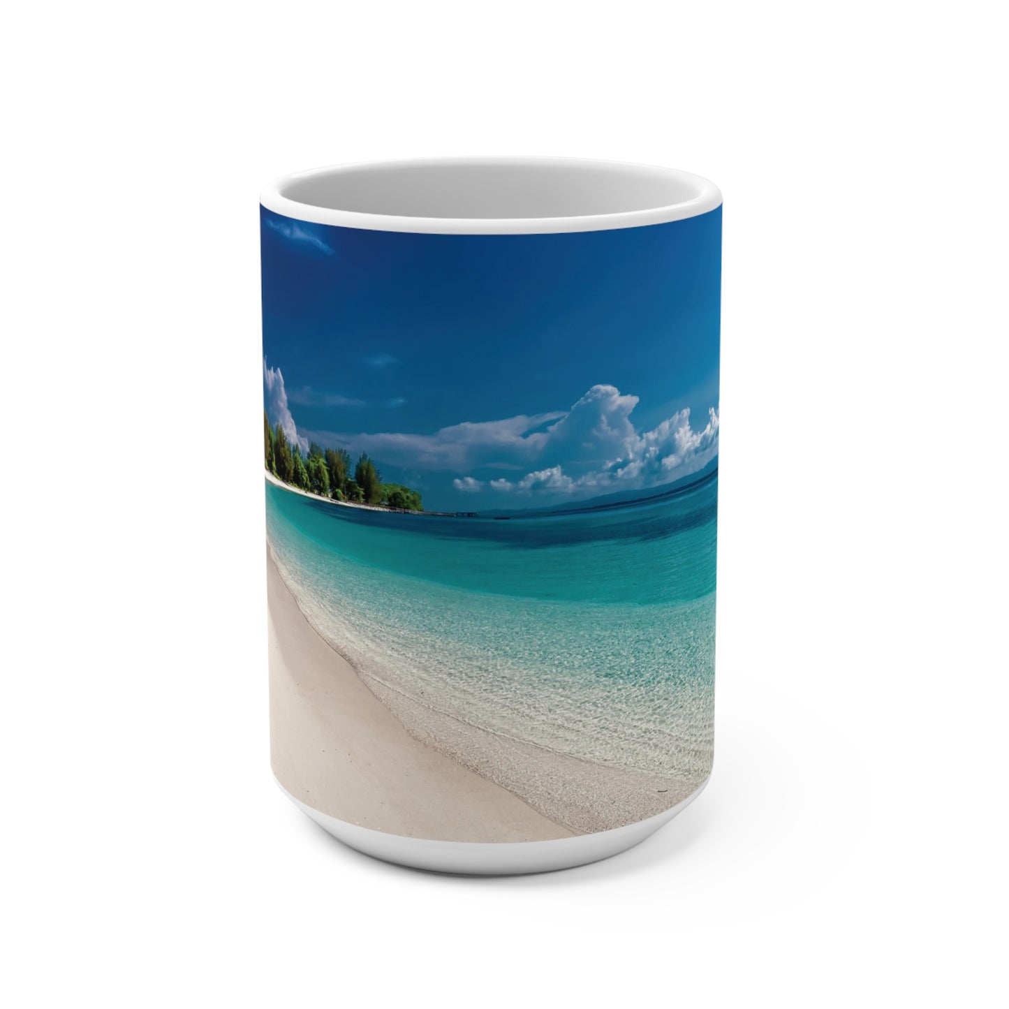 Coffee & Tea Mug with Beach Prints, 15oz