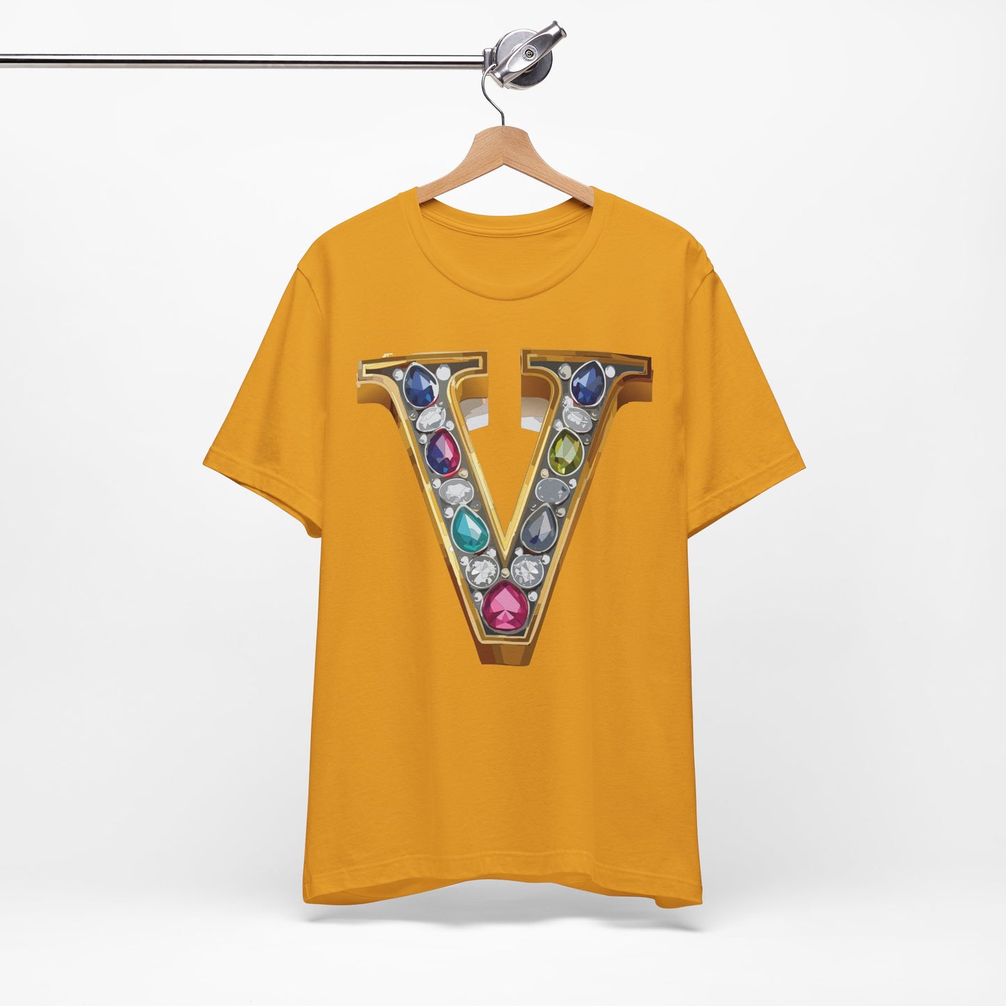 Letter Shirt, Shirt with Letters, Tee Shirt with Gold Letter, Shirt with Antique Letters