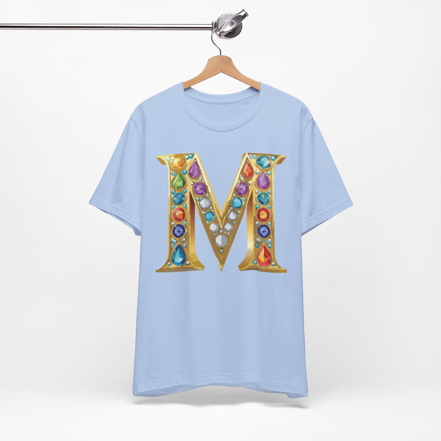 Letter Shirt, Shirt with Letters, Tee Shirt with Gold Letter, Shirt with Antique Letters