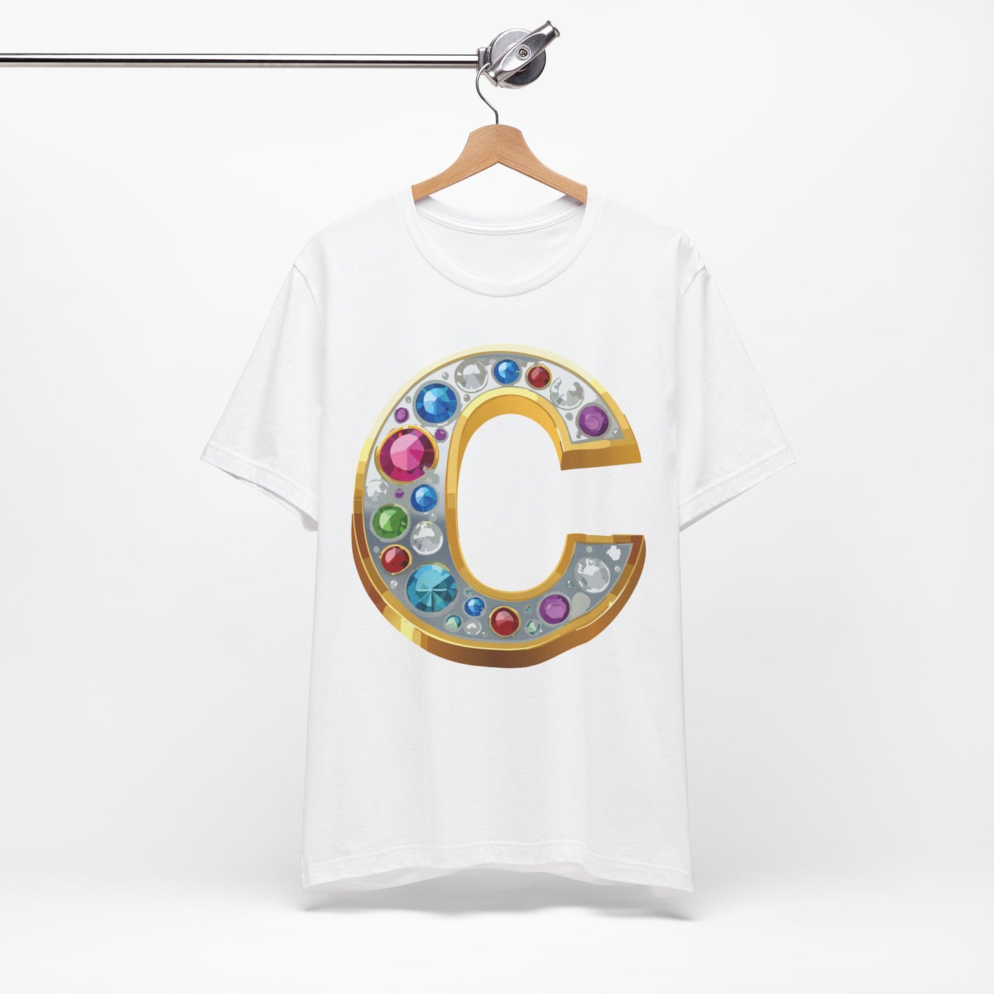 Letter Shirt, Shirt with Letters, Tee Shirt with Gold Letter, Shirt with Antique Letters
