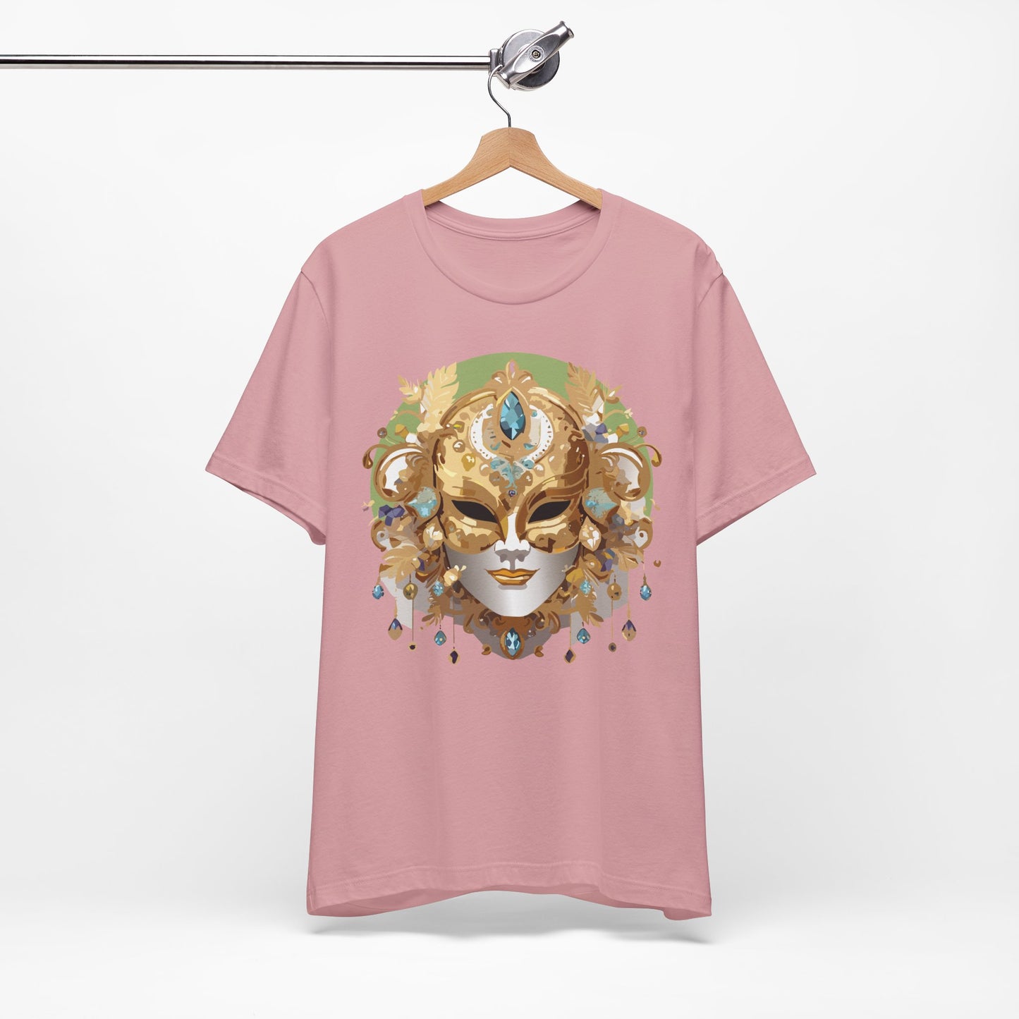 Mask Shirt, Shirt with Mask, Tee Shirt with Gold Face