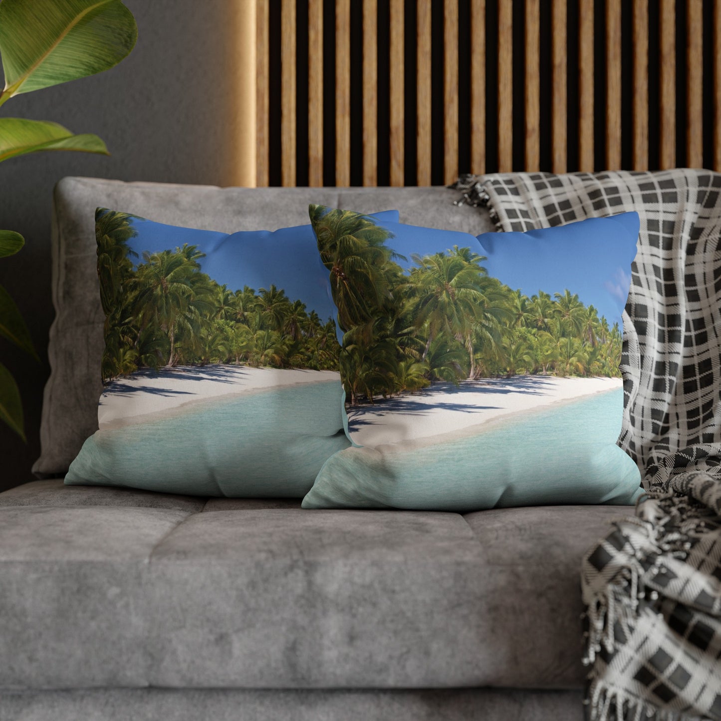 Beach Faux Suede Square Pillowcase