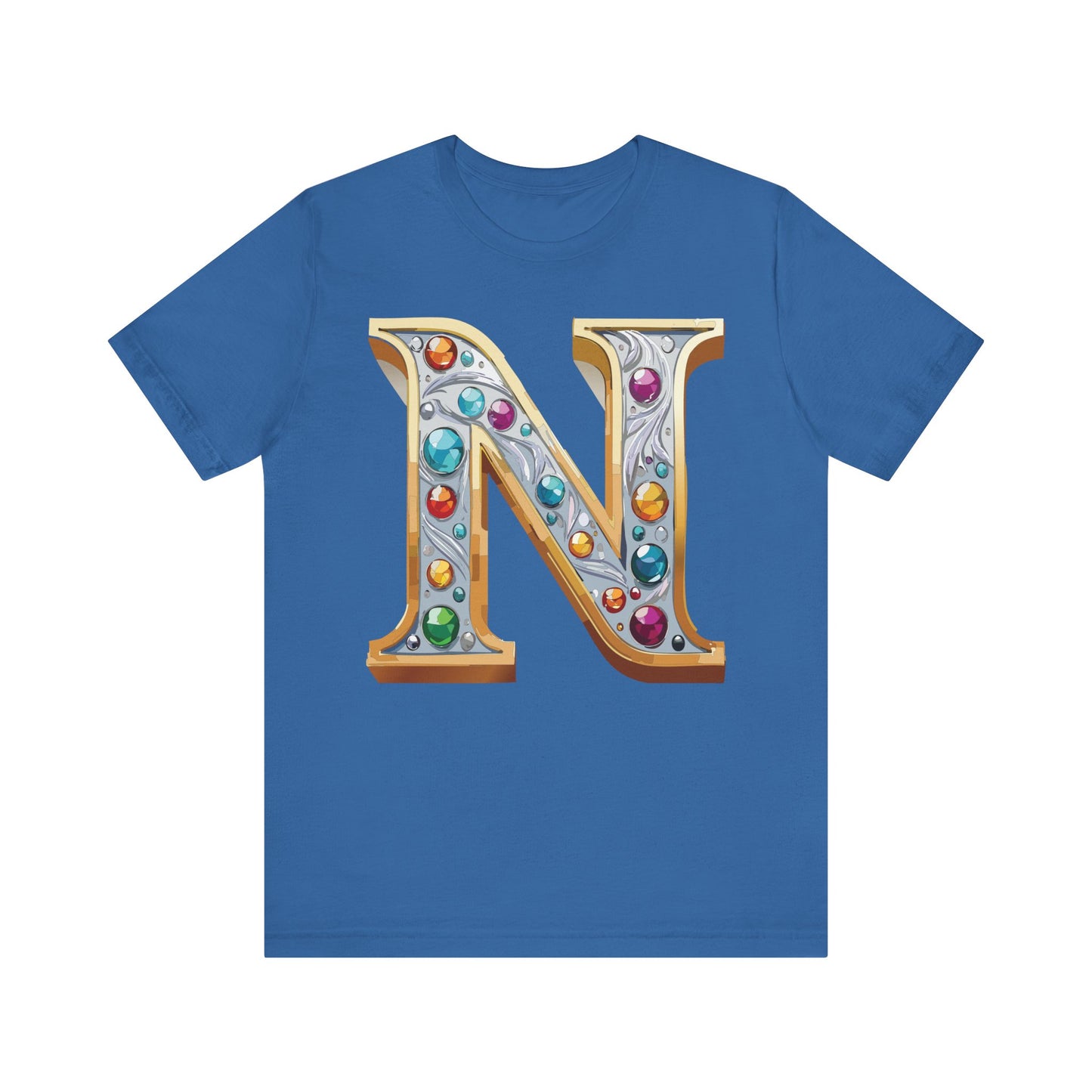 Letter Shirt, Shirt with Letters, Tee Shirt with Gold Letter, Shirt with Antique Letters
