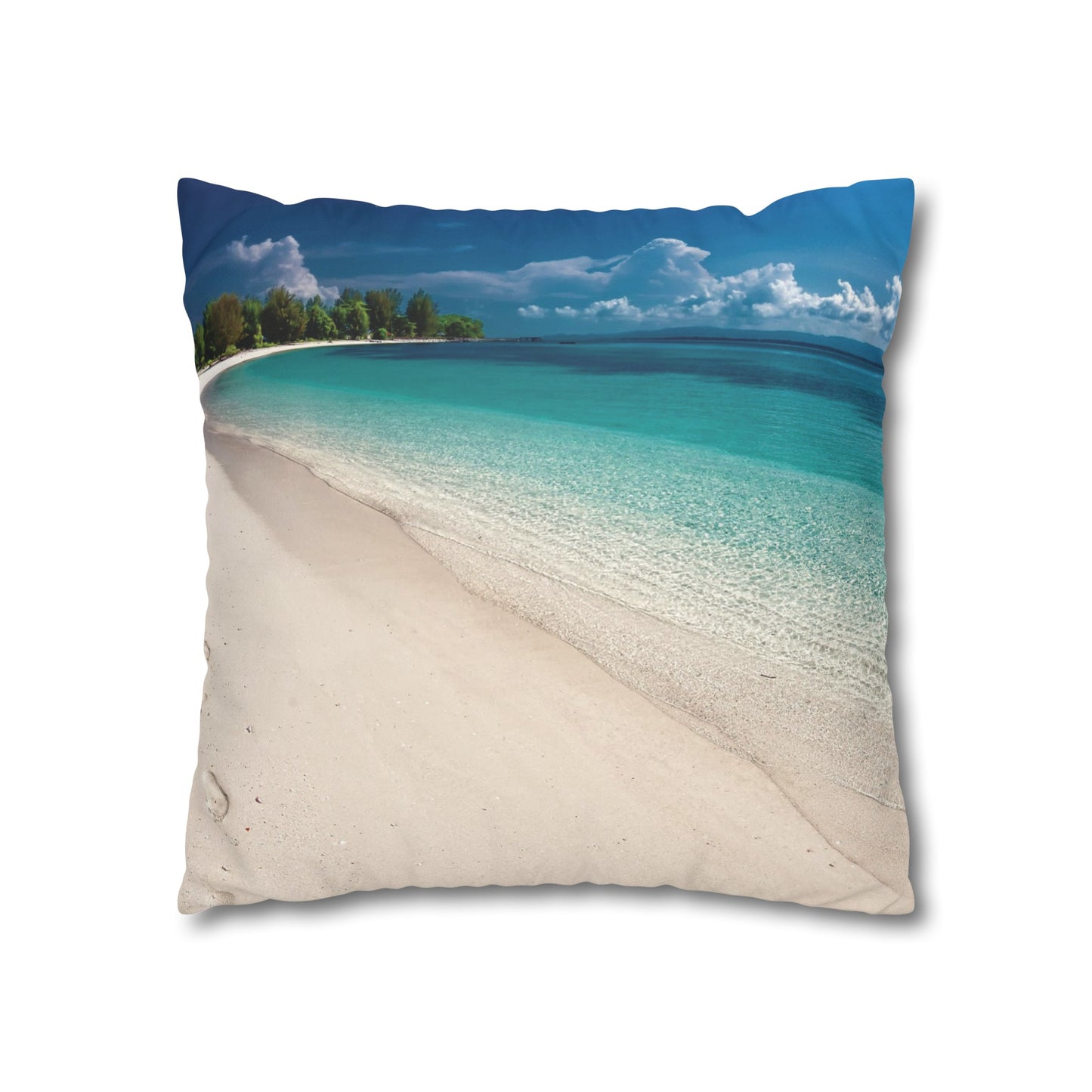 Beach Faux Suede Square Pillowcase