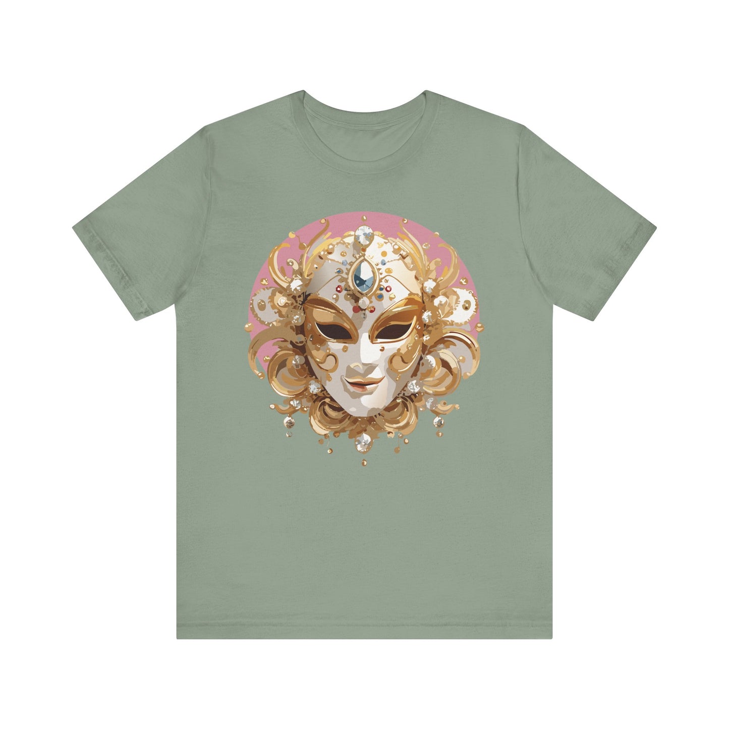 Mask Shirt, Shirt with Mask, Tee Shirt with Gold Face