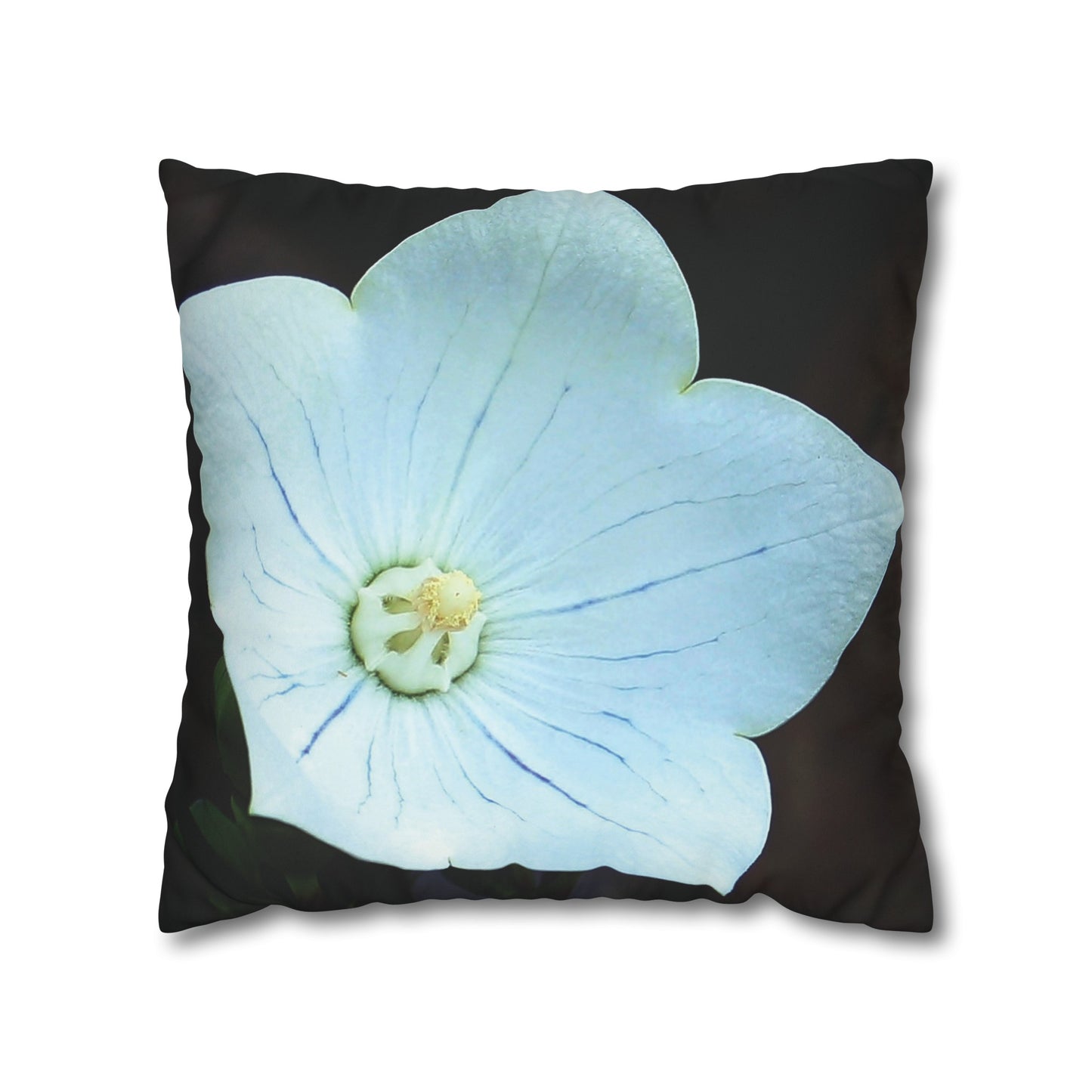 Floral Faux Suede Square Pillowcase