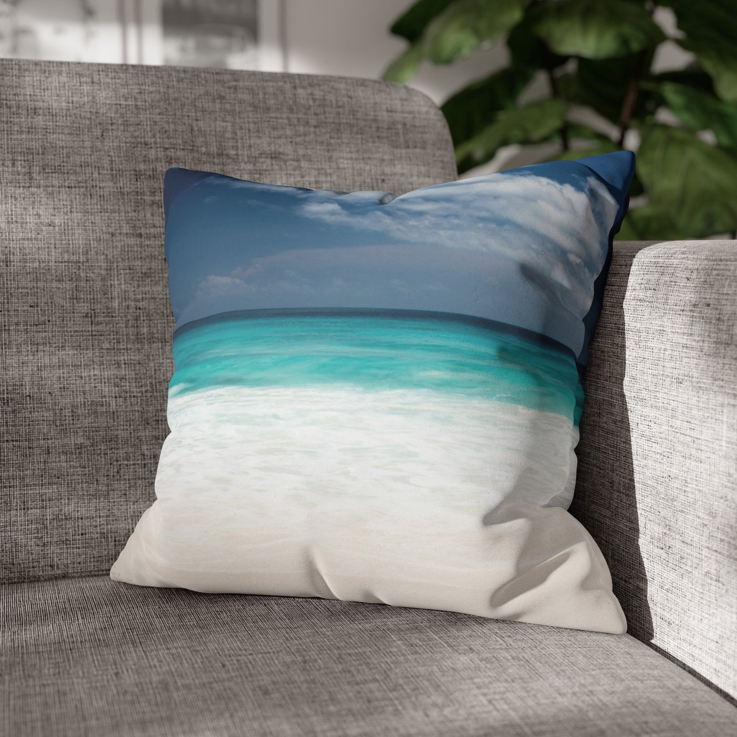 Beach Faux Suede Square Pillowcase