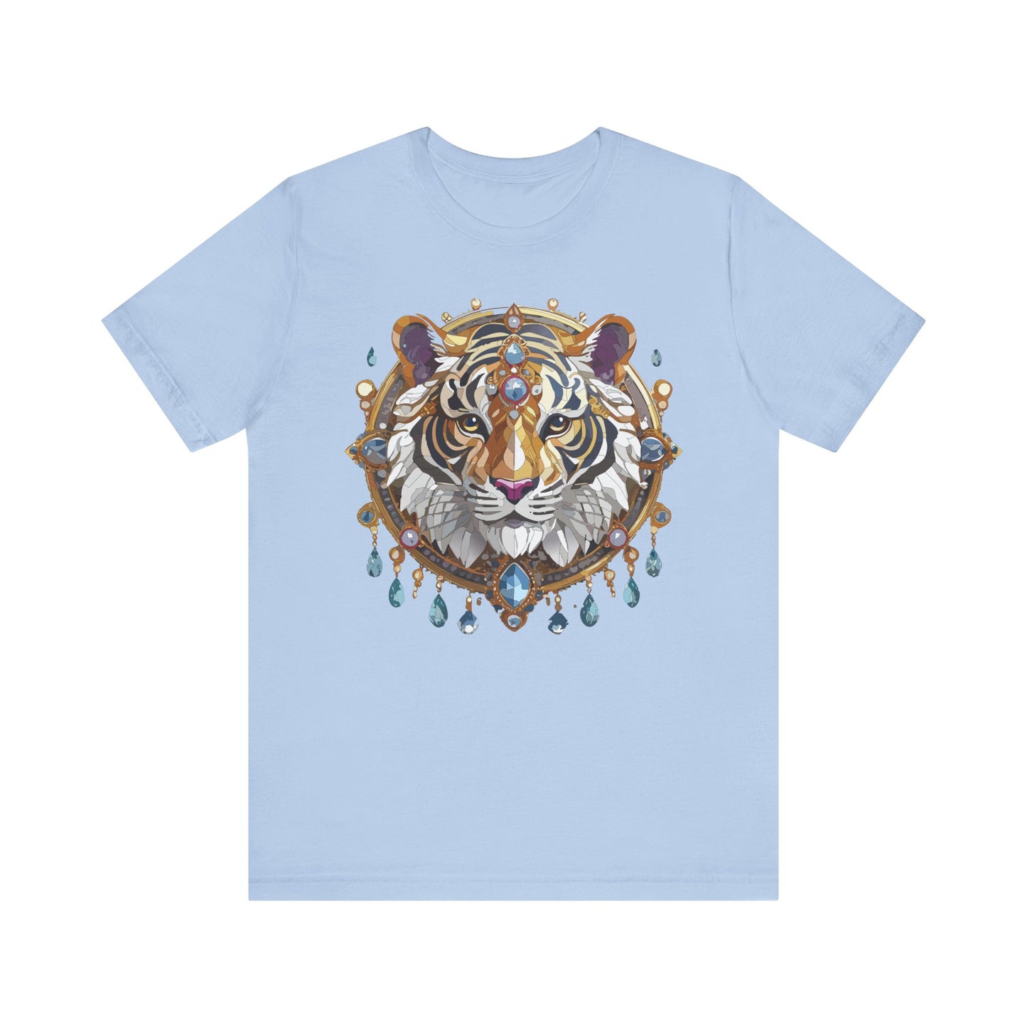 Animal Shirt, Shirt with Animal, Tee Shirt with Gold Animal Medal, Shirt with Antique Animal Medallion
