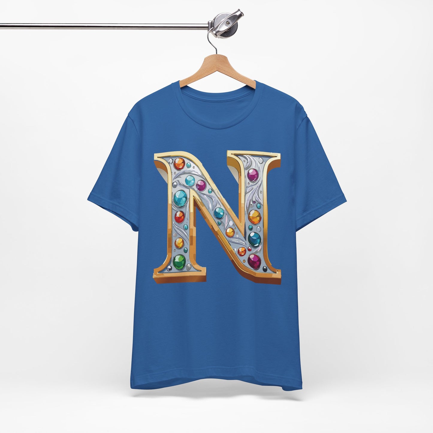 Letter Shirt, Shirt with Letters, Tee Shirt with Gold Letter, Shirt with Antique Letters