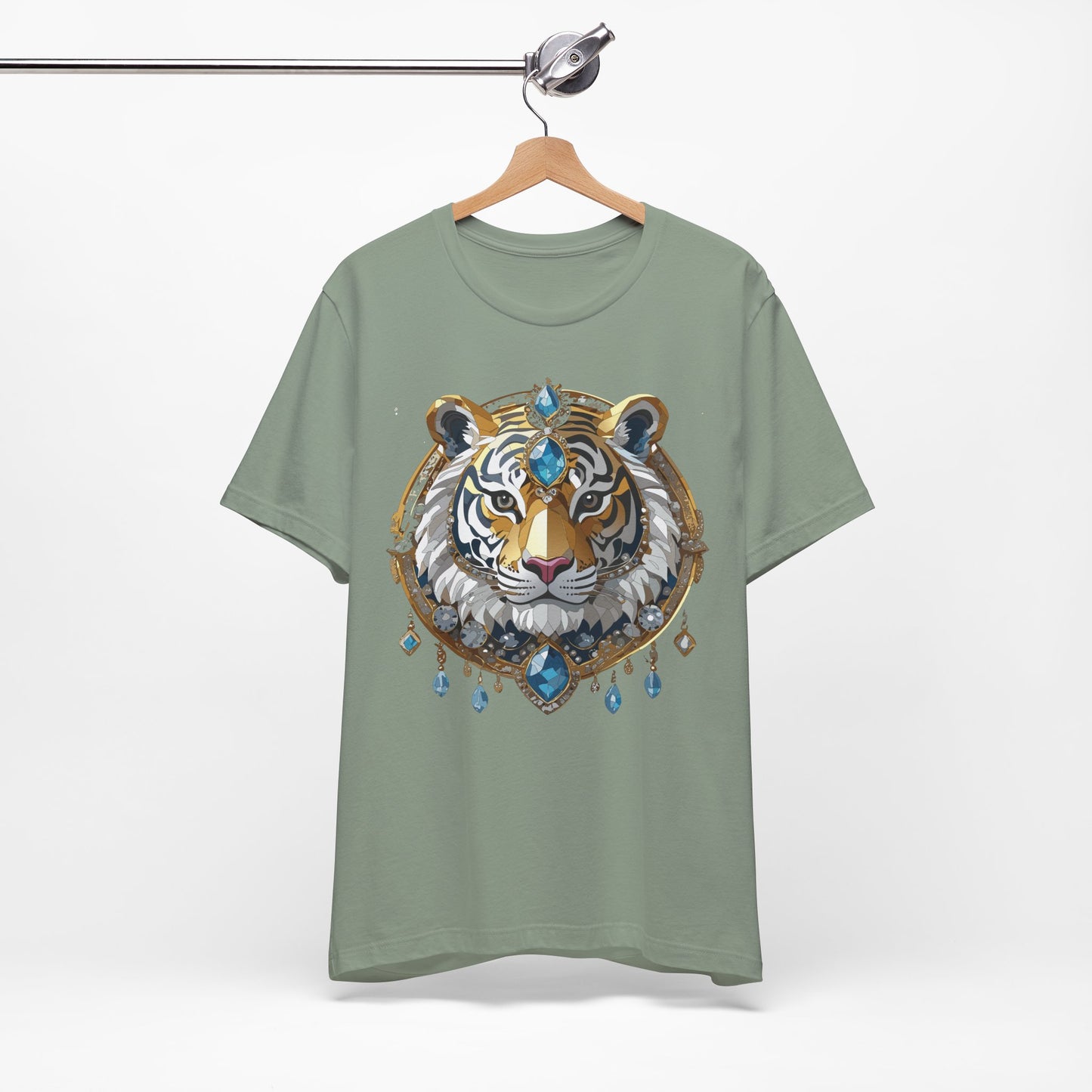 Animal Shirt, Shirt with Animal, Tee Shirt with Gold Animal Medal, Shirt with Antique Animal Medallion