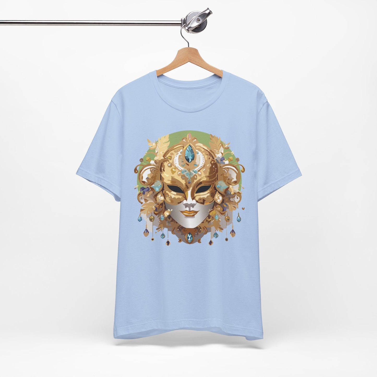 Mask Shirt, Shirt with Mask, Tee Shirt with Gold Face