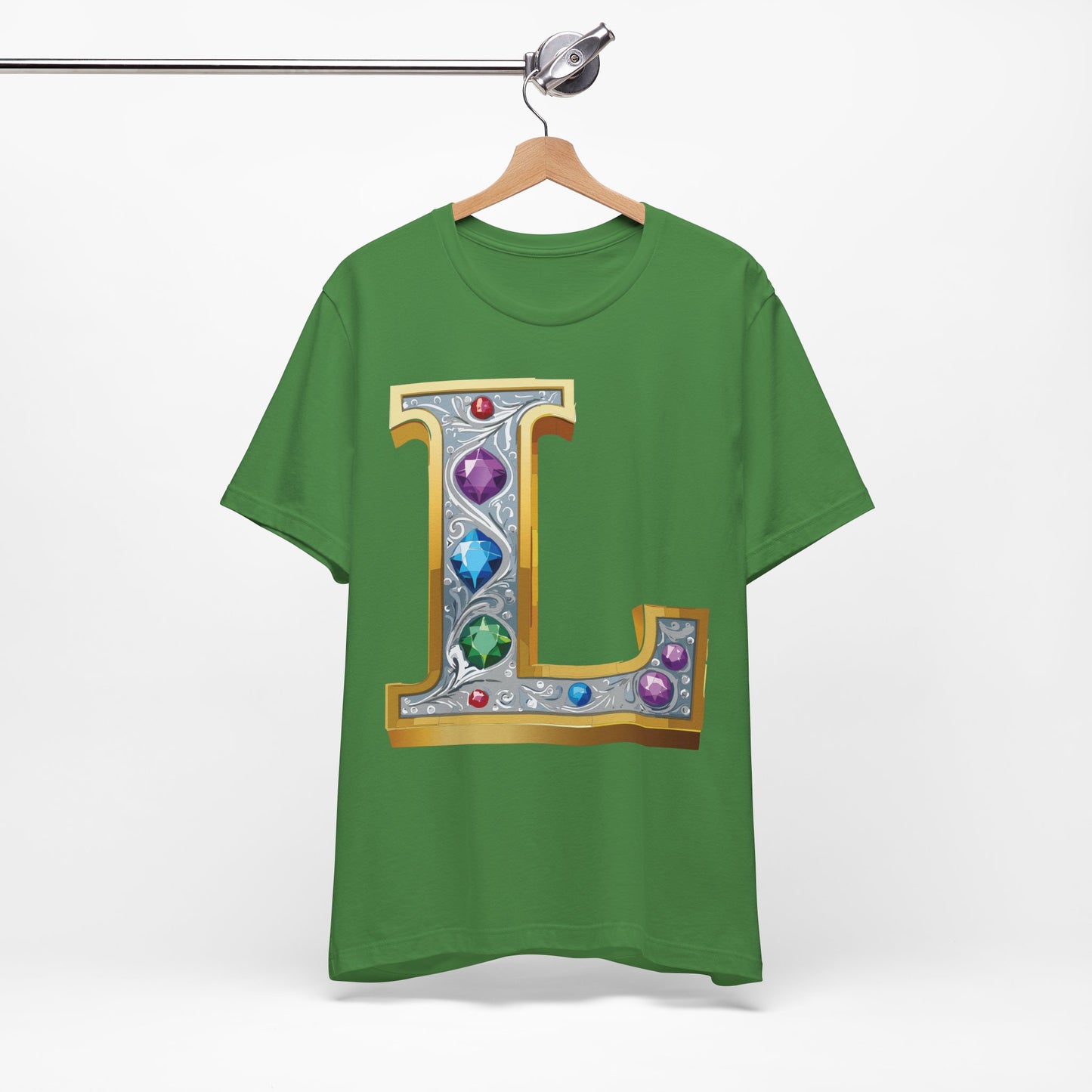 Letter Shirt, Shirt with Letters, Tee Shirt with Gold Letter, Shirt with Antique Letters