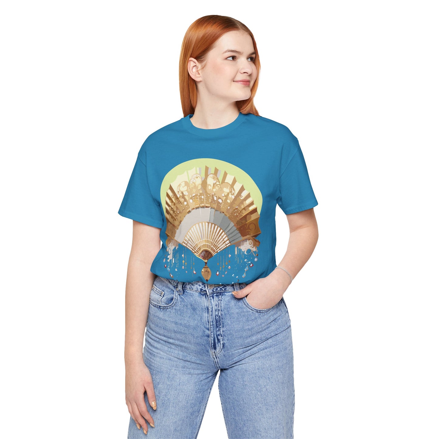 Fan shirt, Shirt with Fan, Tee Shirt with Gold Blower