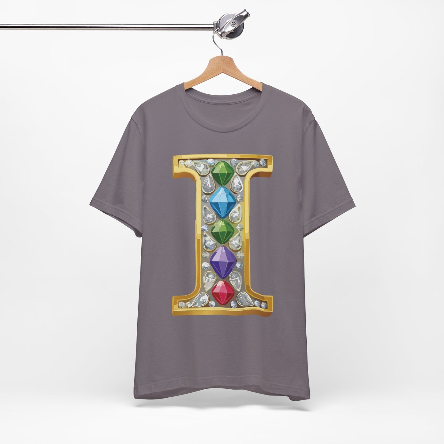 Letter Shirt, Shirt with Letters, Tee Shirt with Gold Letter, Shirt with Antique Letters