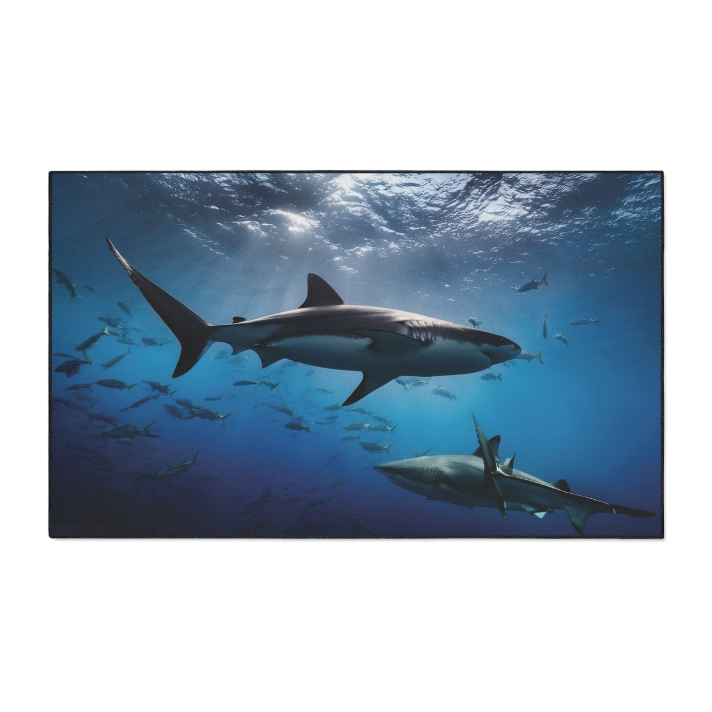 Heavy Duty Floor Mat - Deep Ocean- sharks