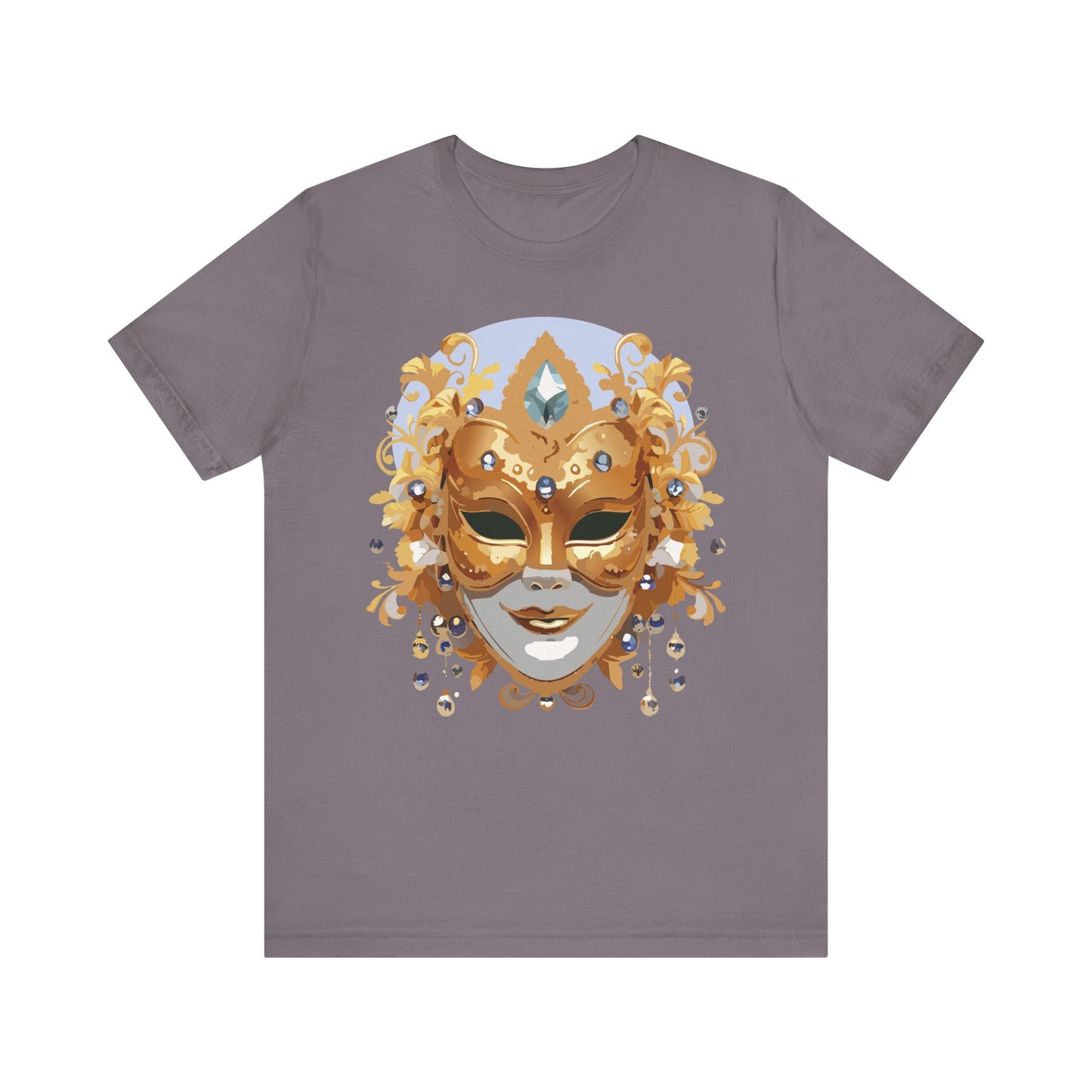 Mask Shirt, Shirt with Mask, Tee Shirt with Gold Face