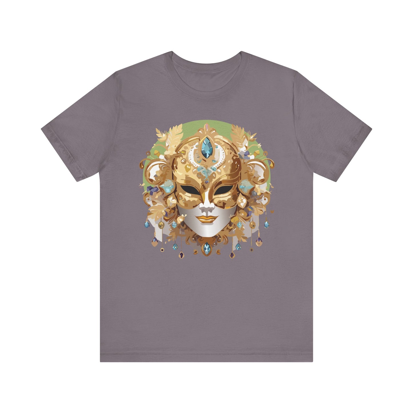 Mask Shirt, Shirt with Mask, Tee Shirt with Gold Face