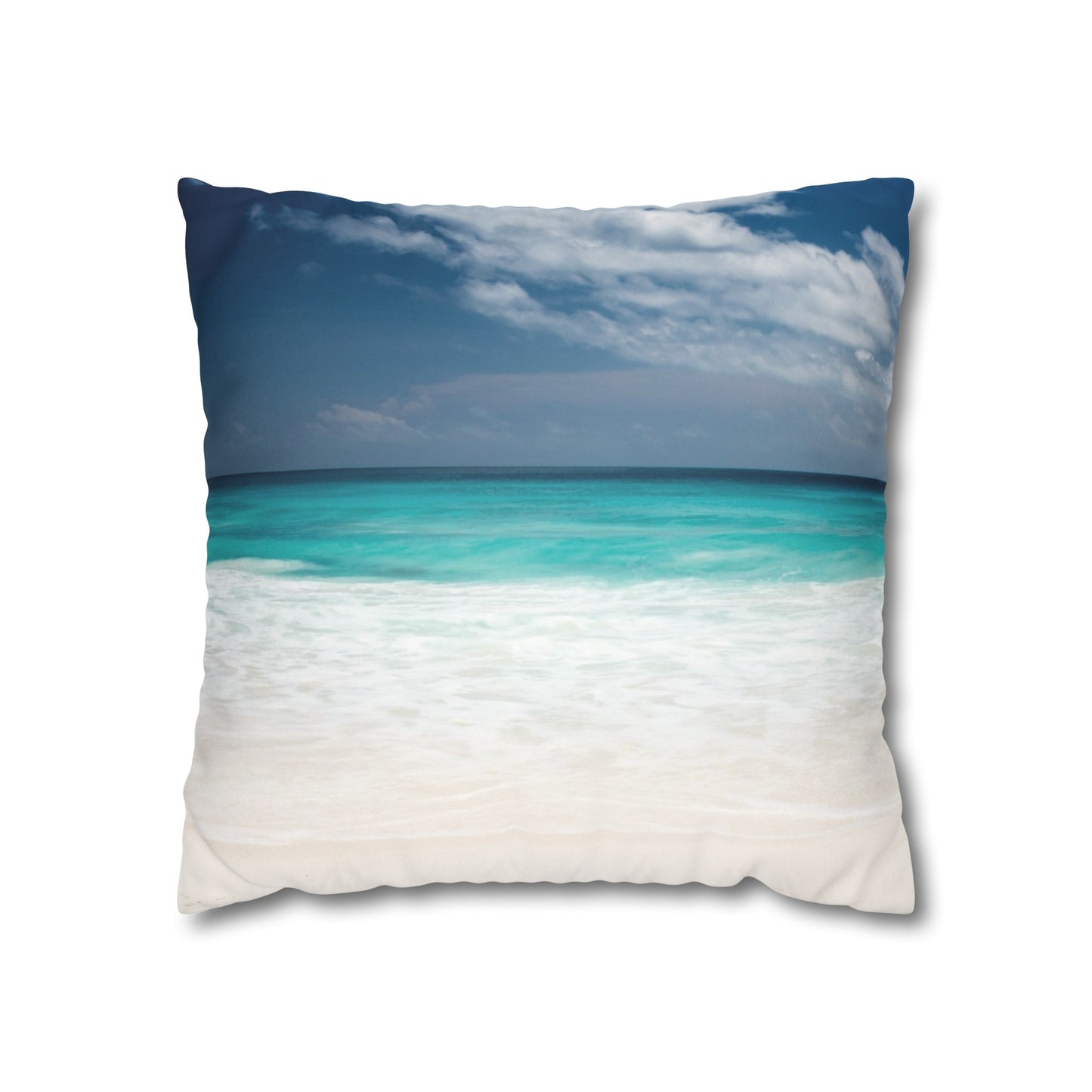 Beach Faux Suede Square Pillowcase