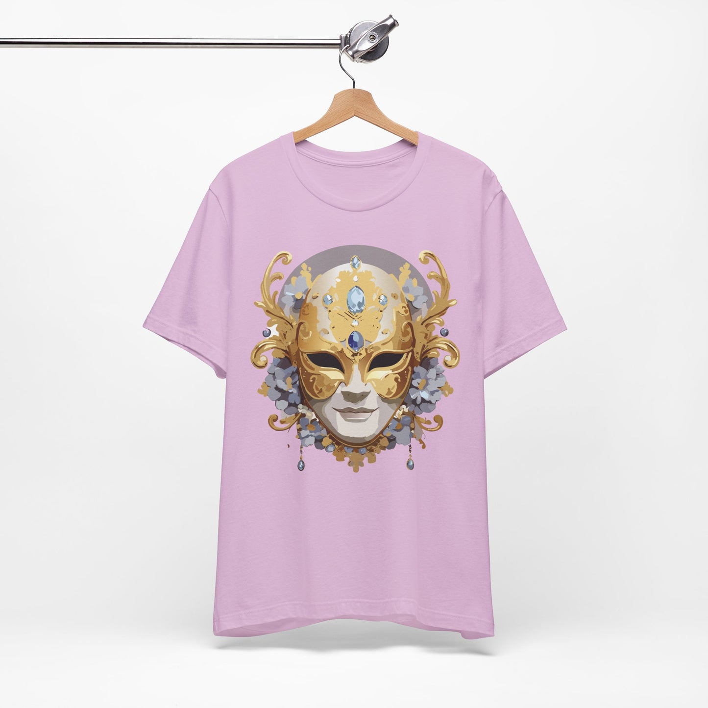 Mask Shirt, Shirt with Mask, Tee Shirt with Gold Face