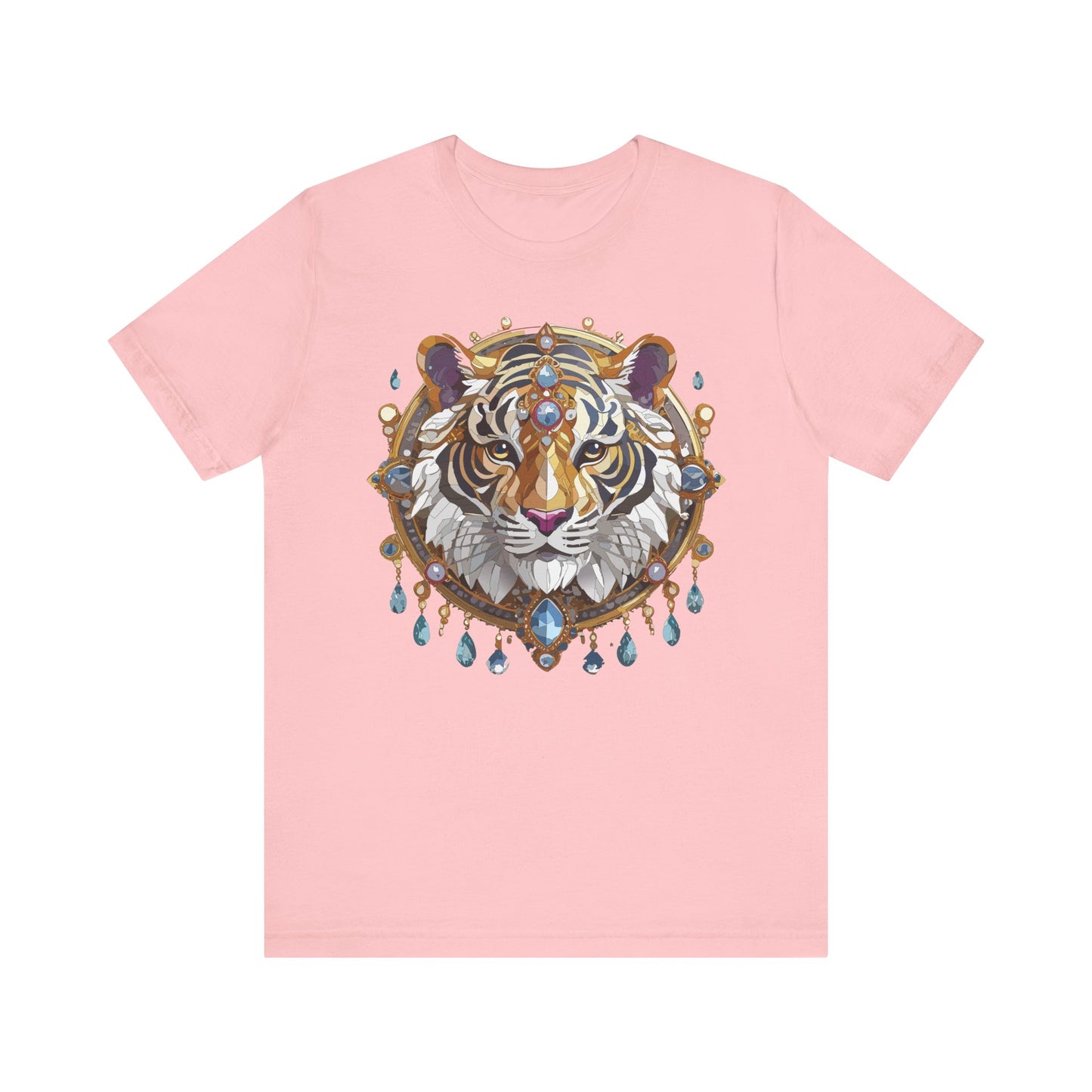 Animal Shirt, Shirt with Animal, Tee Shirt with Gold Animal Medal, Shirt with Antique Animal Medallion