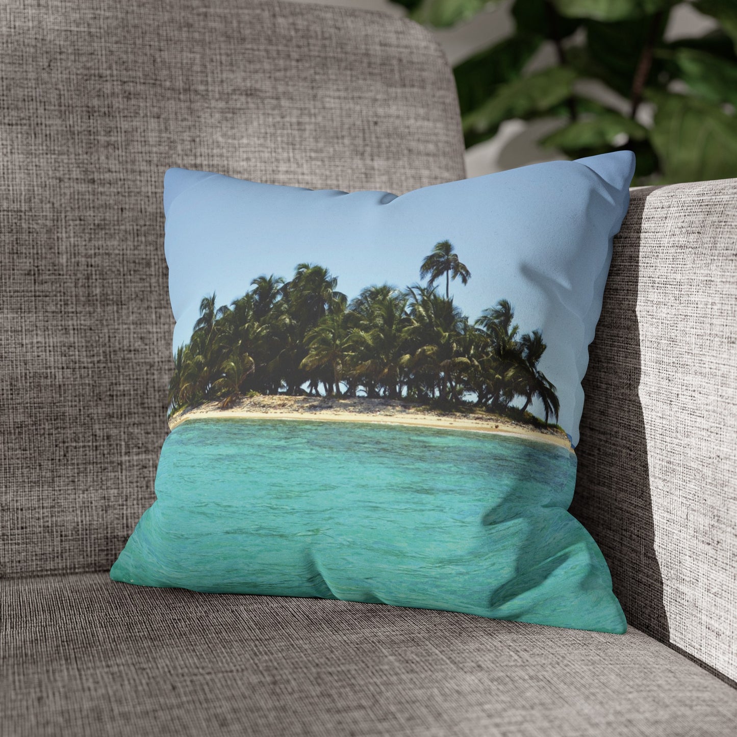 Beach Faux Suede Square Pillowcase