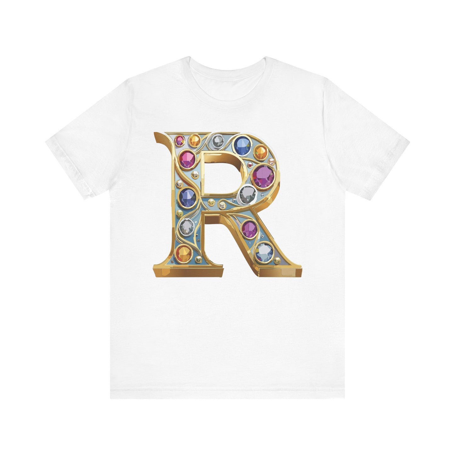 Letter Shirt, Shirt with Letters, Tee Shirt with Gold Letter, Shirt with Antique Letters
