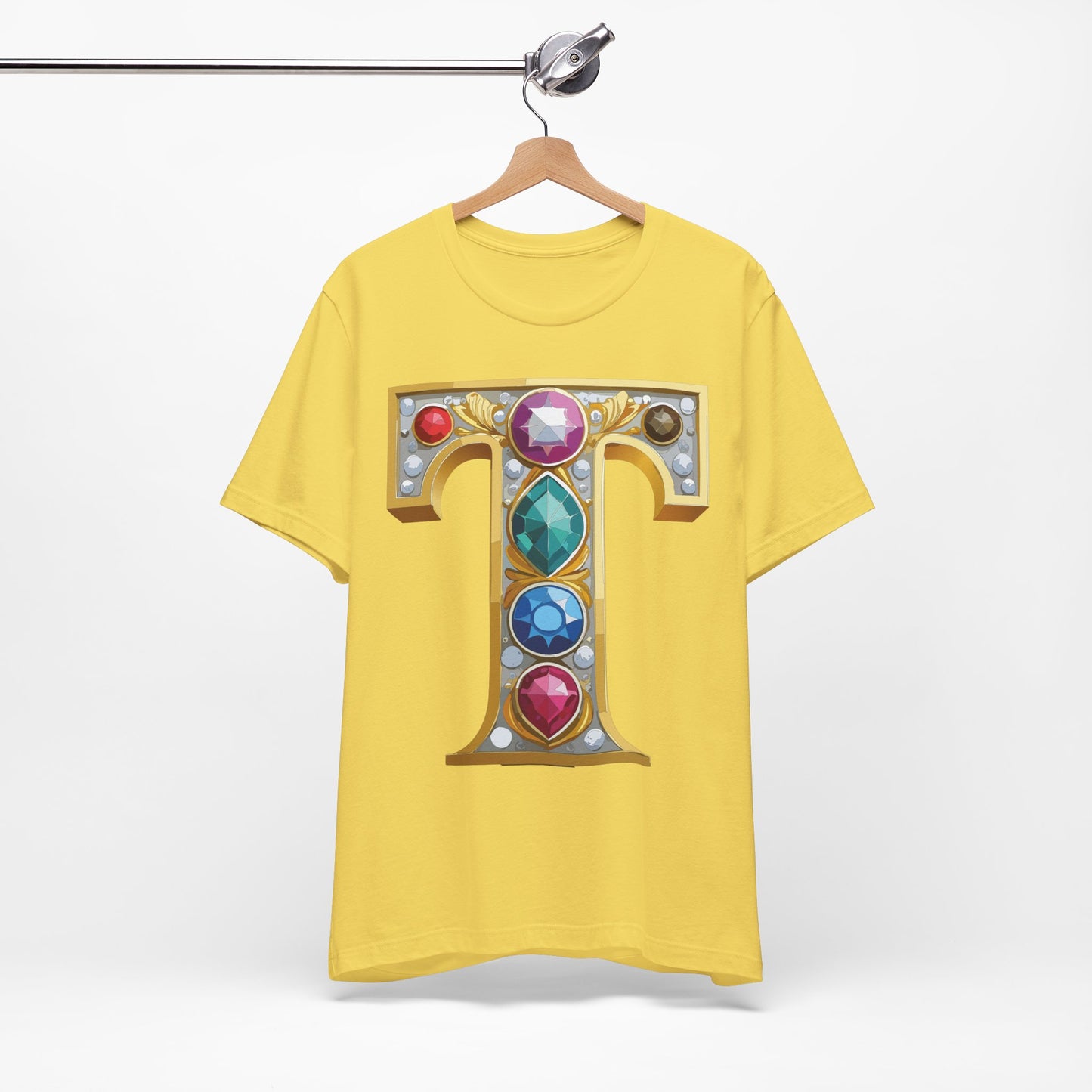 Letter Shirt, Shirt with Letters, Tee Shirt with Gold Letter, Shirt with Antique Letters