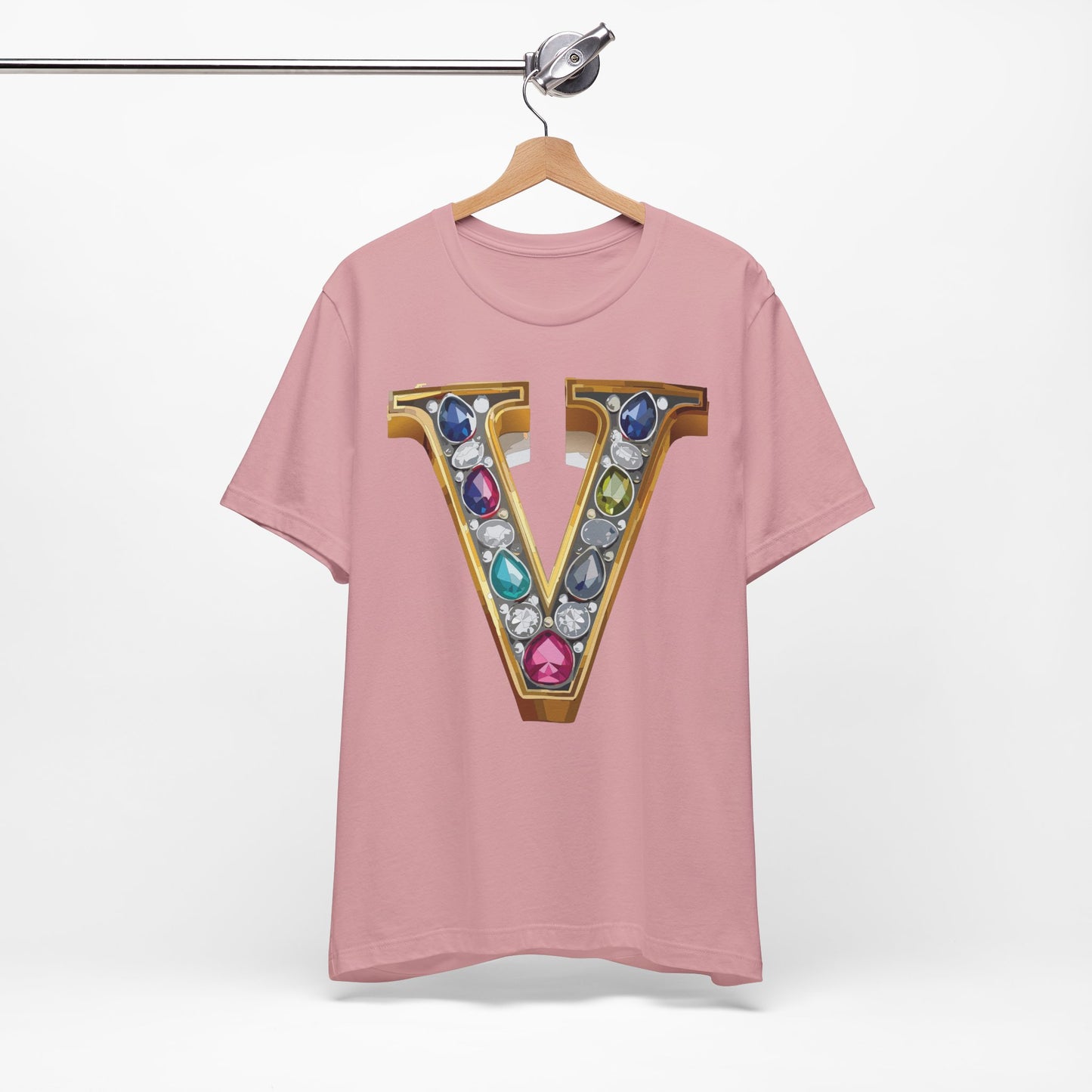 Letter Shirt, Shirt with Letters, Tee Shirt with Gold Letter, Shirt with Antique Letters