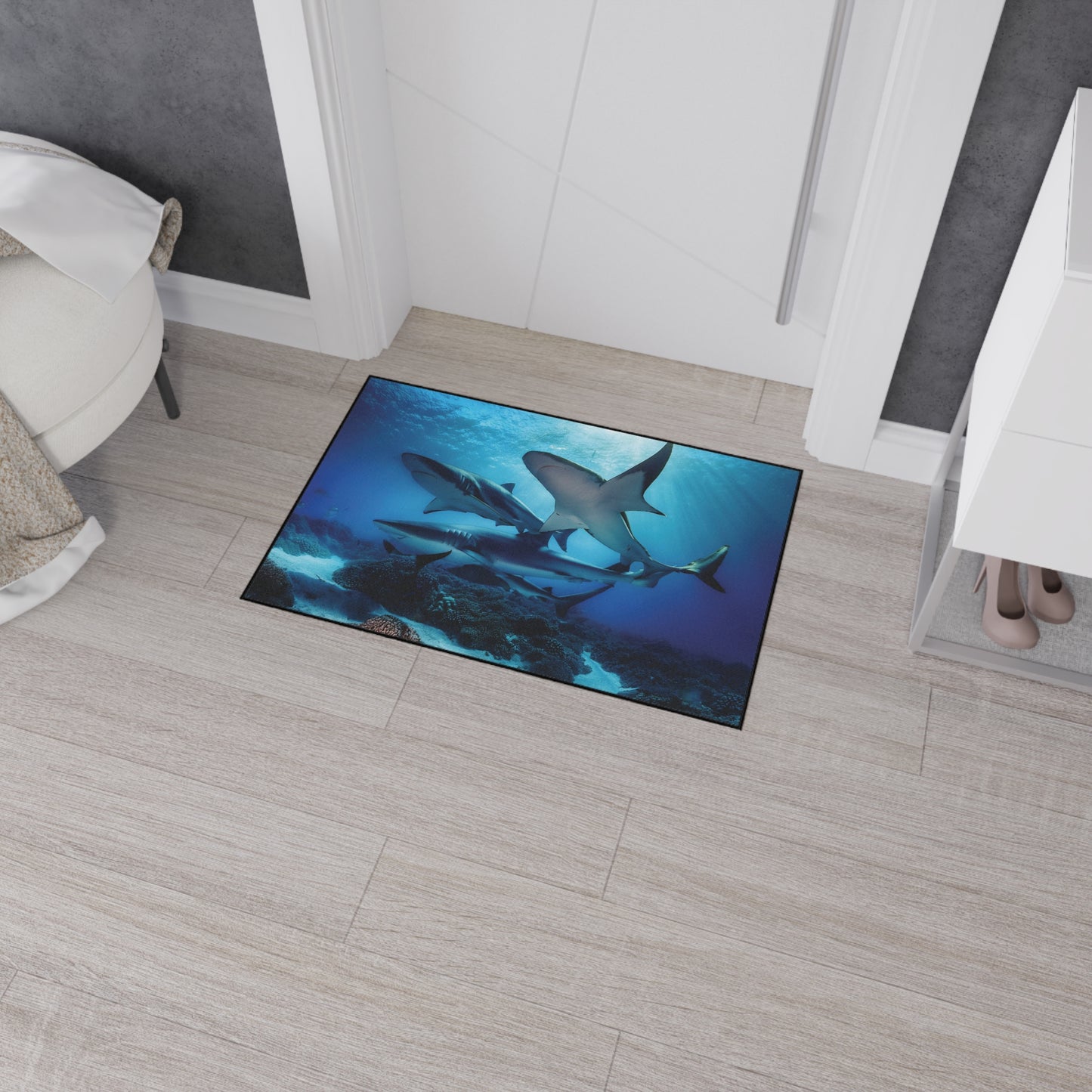 Heavy Duty Floor Mat - Deep Ocean - sharks