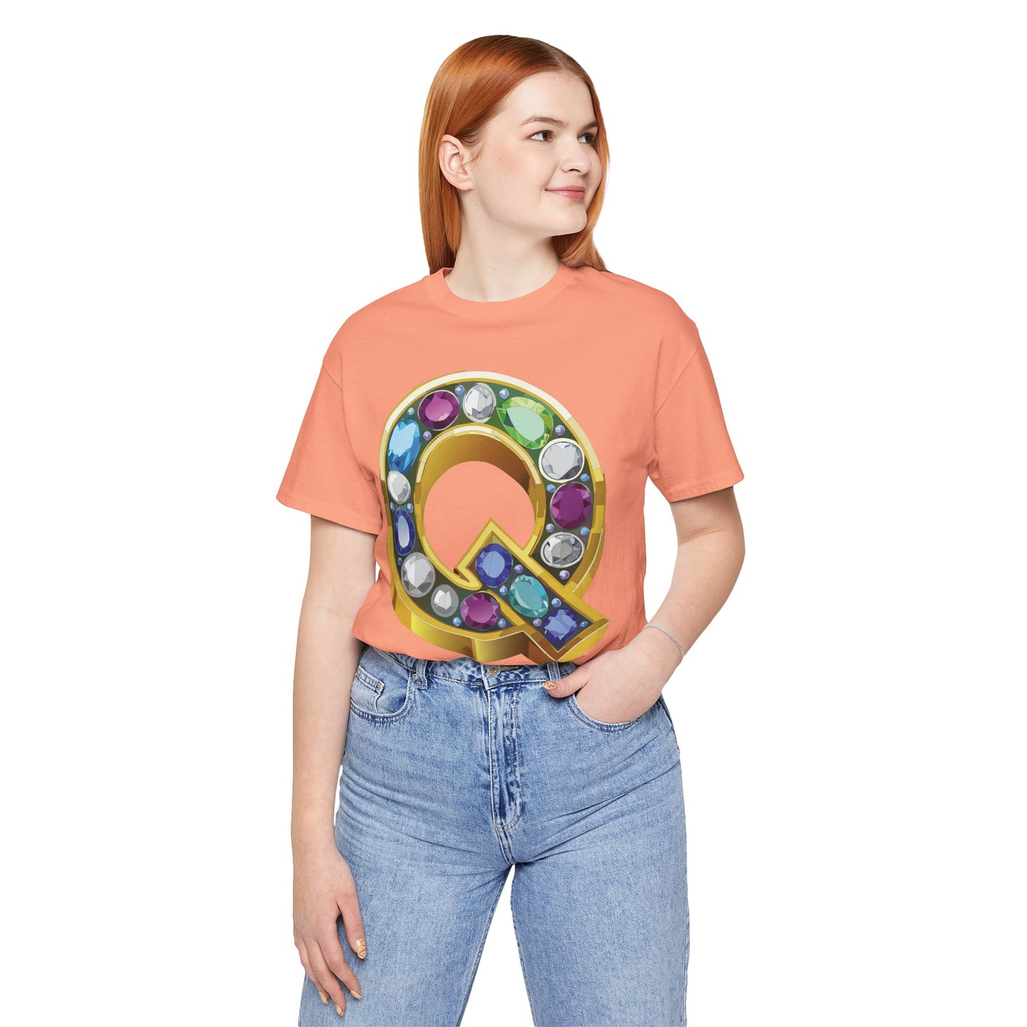 Letter Shirt, Shirt with Letters, Tee Shirt with Gold Letter, Shirt with Antique Letters